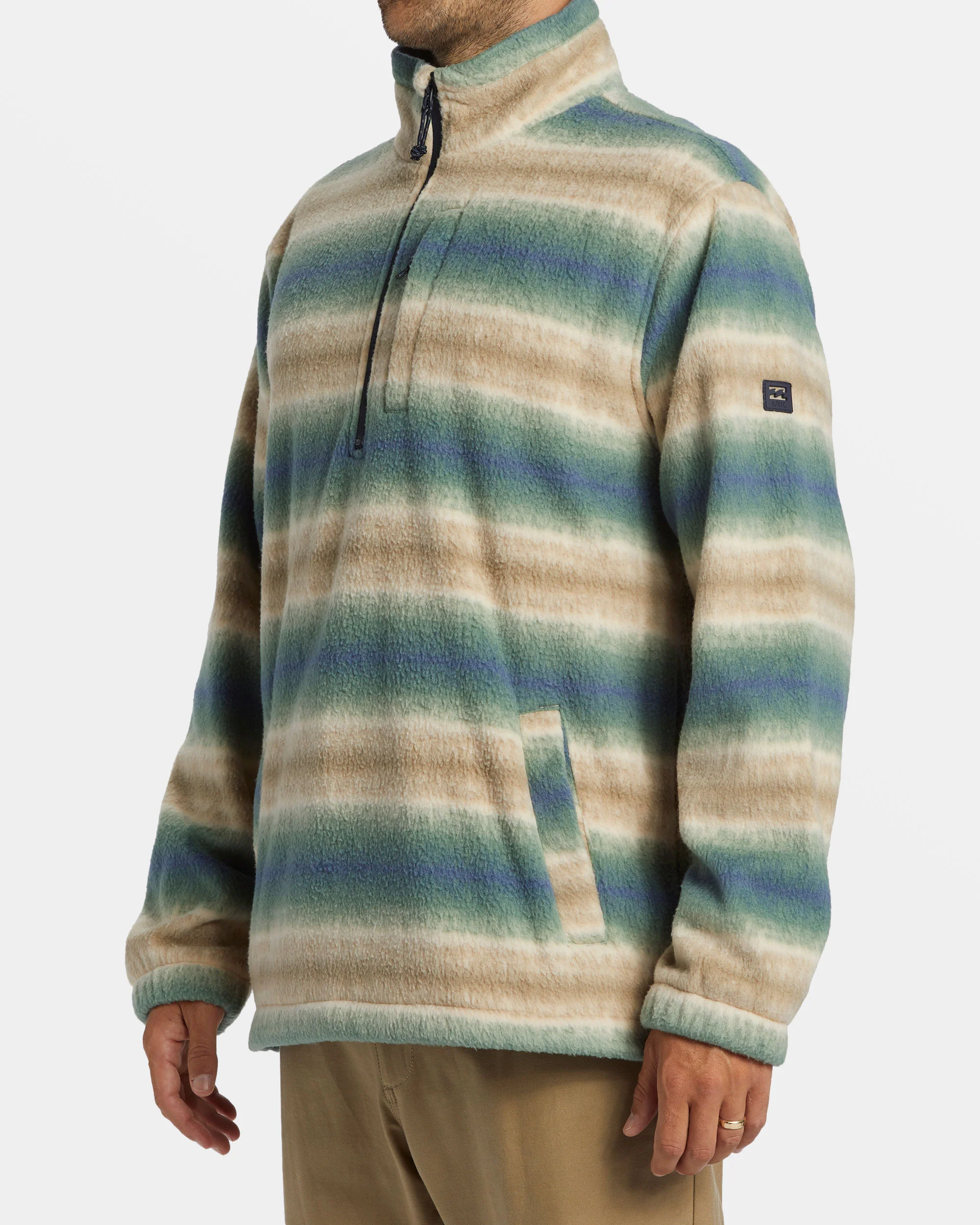 Billabong Boundary Polar Fleece Half Zip Pullover - Dune -Biliabong Outlet