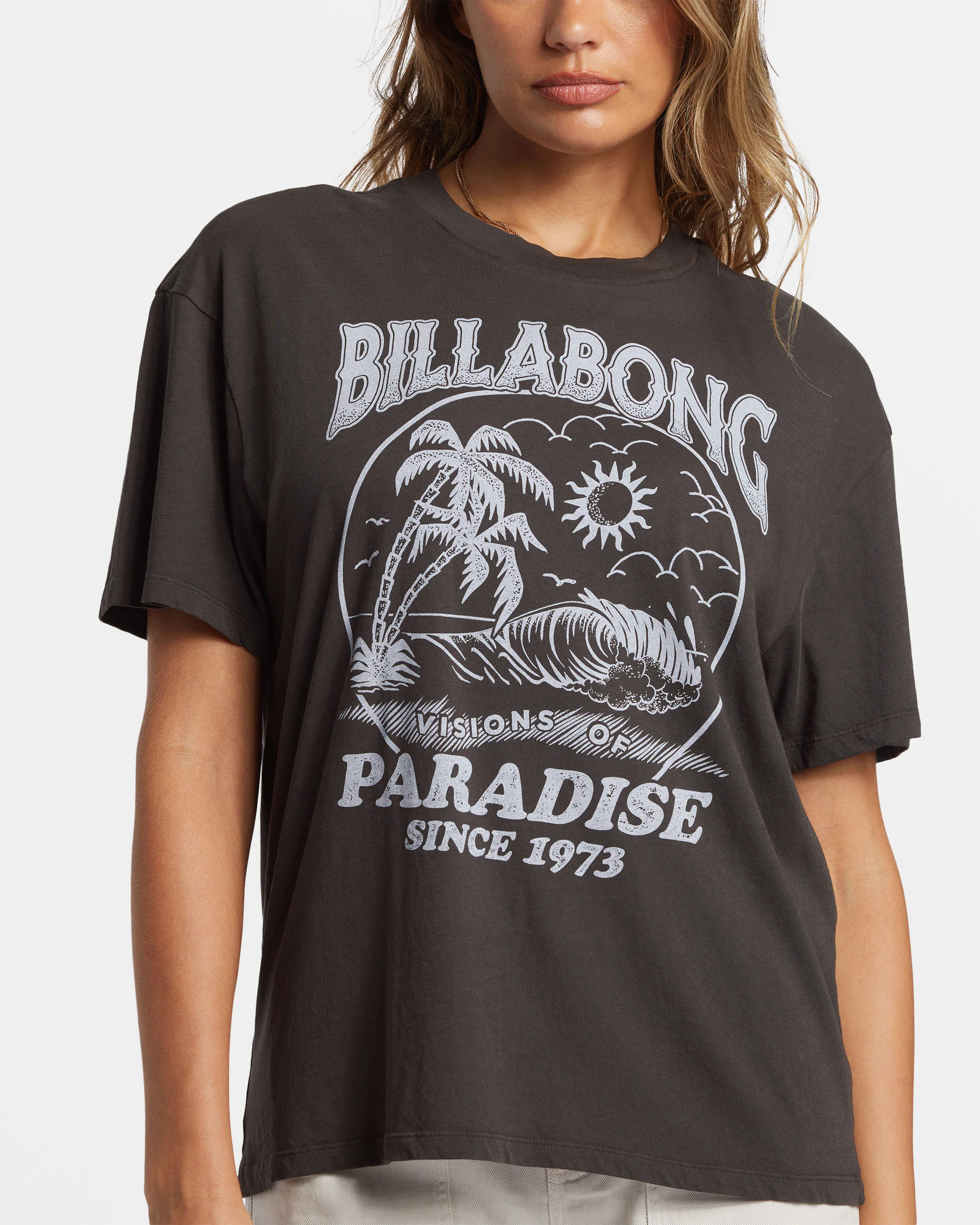 Billabong Paradise Is Here T-Shirt - Off Black -Biliabong Outlet