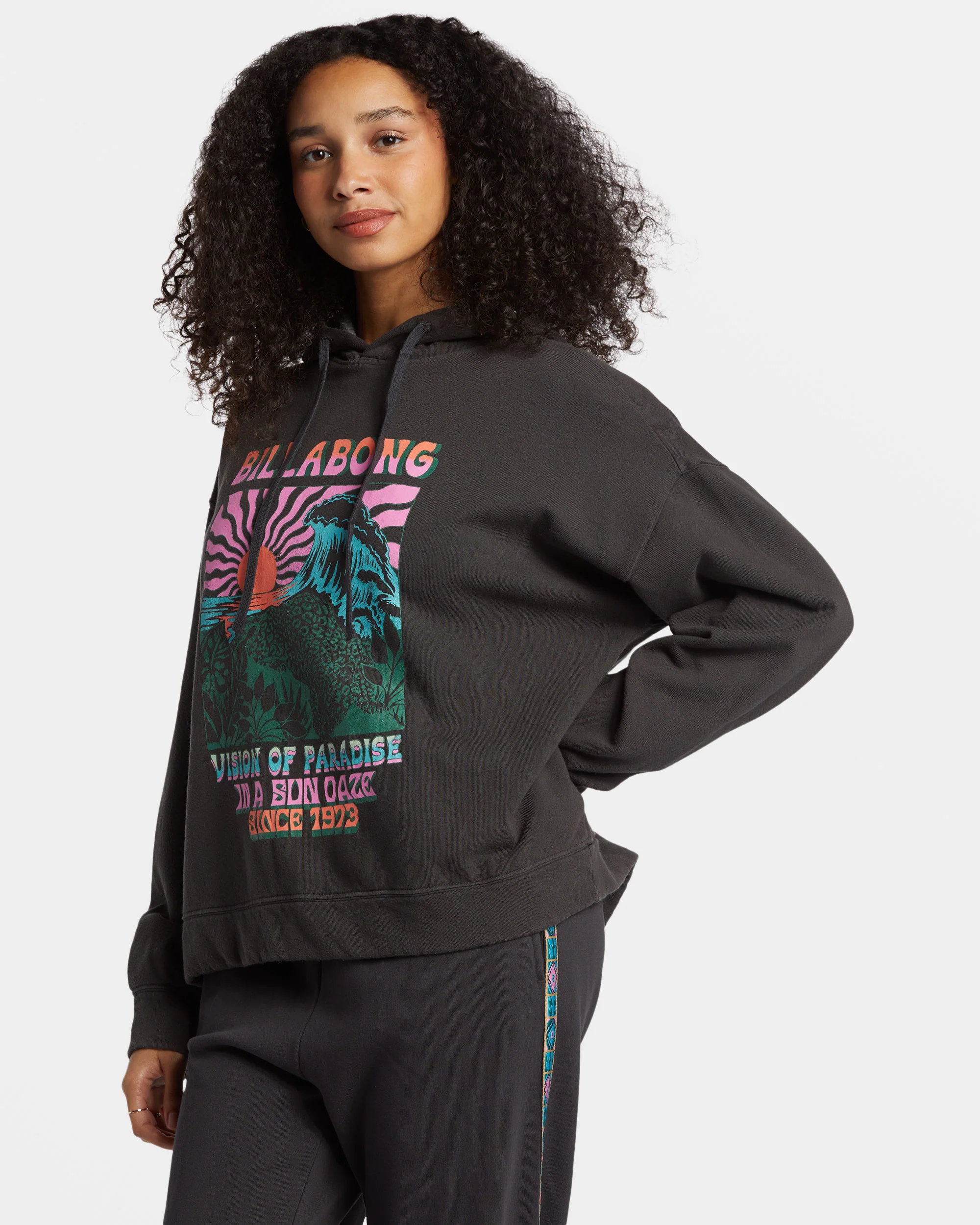 Billabong Keep It Up Pullover Hoodie - Black Sands -Biliabong Outlet