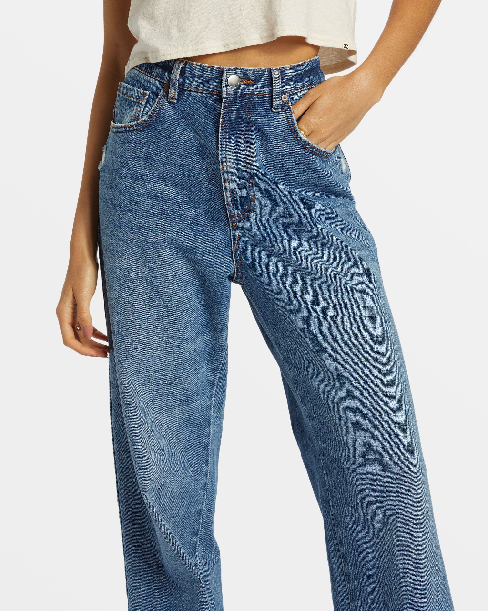Billabong Aaliyah Baggy Denim Pant - Medium Denim -Biliabong Outlet