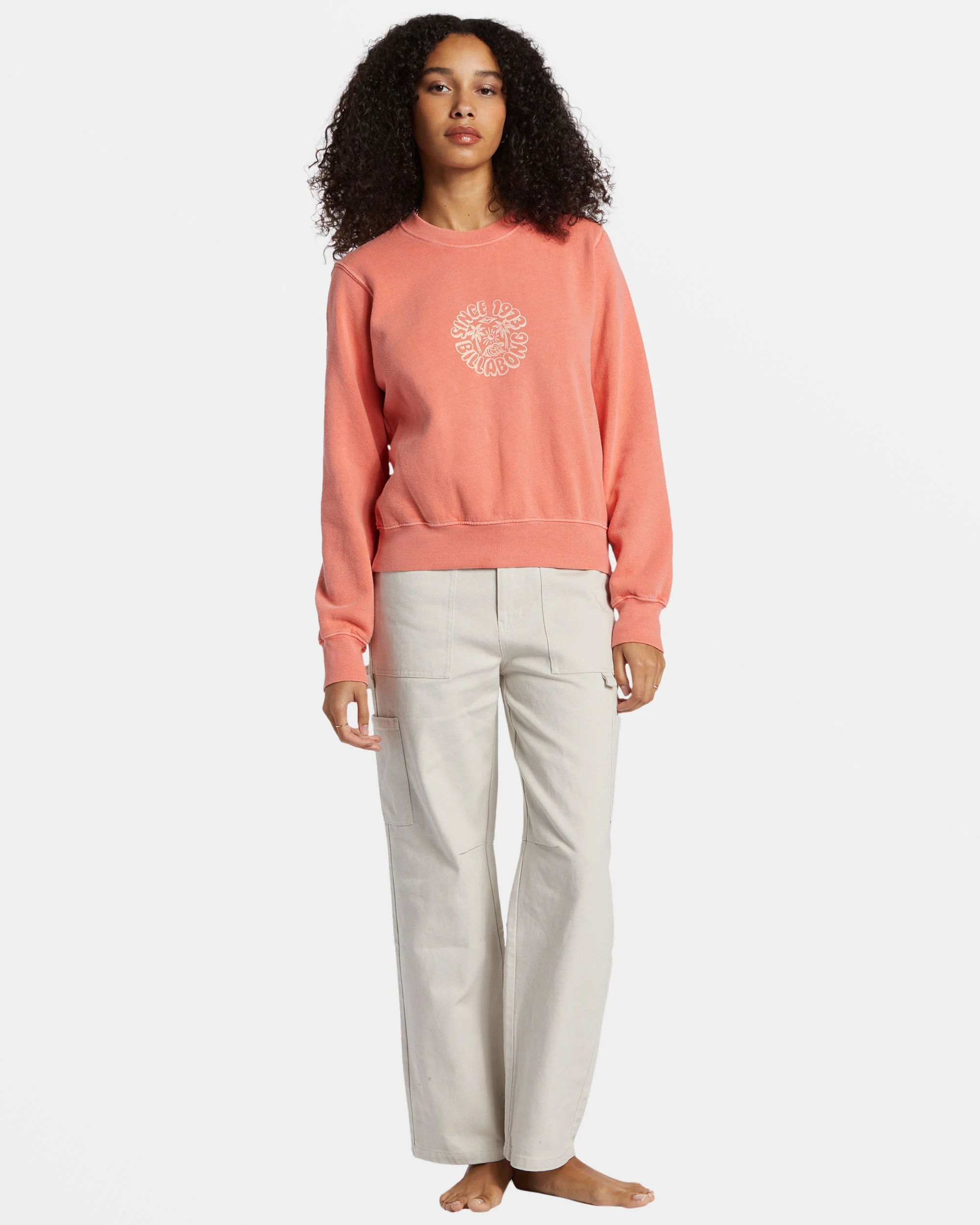 Billabong From Paradise Pullover Sweatshirt - Papaya -Biliabong Outlet