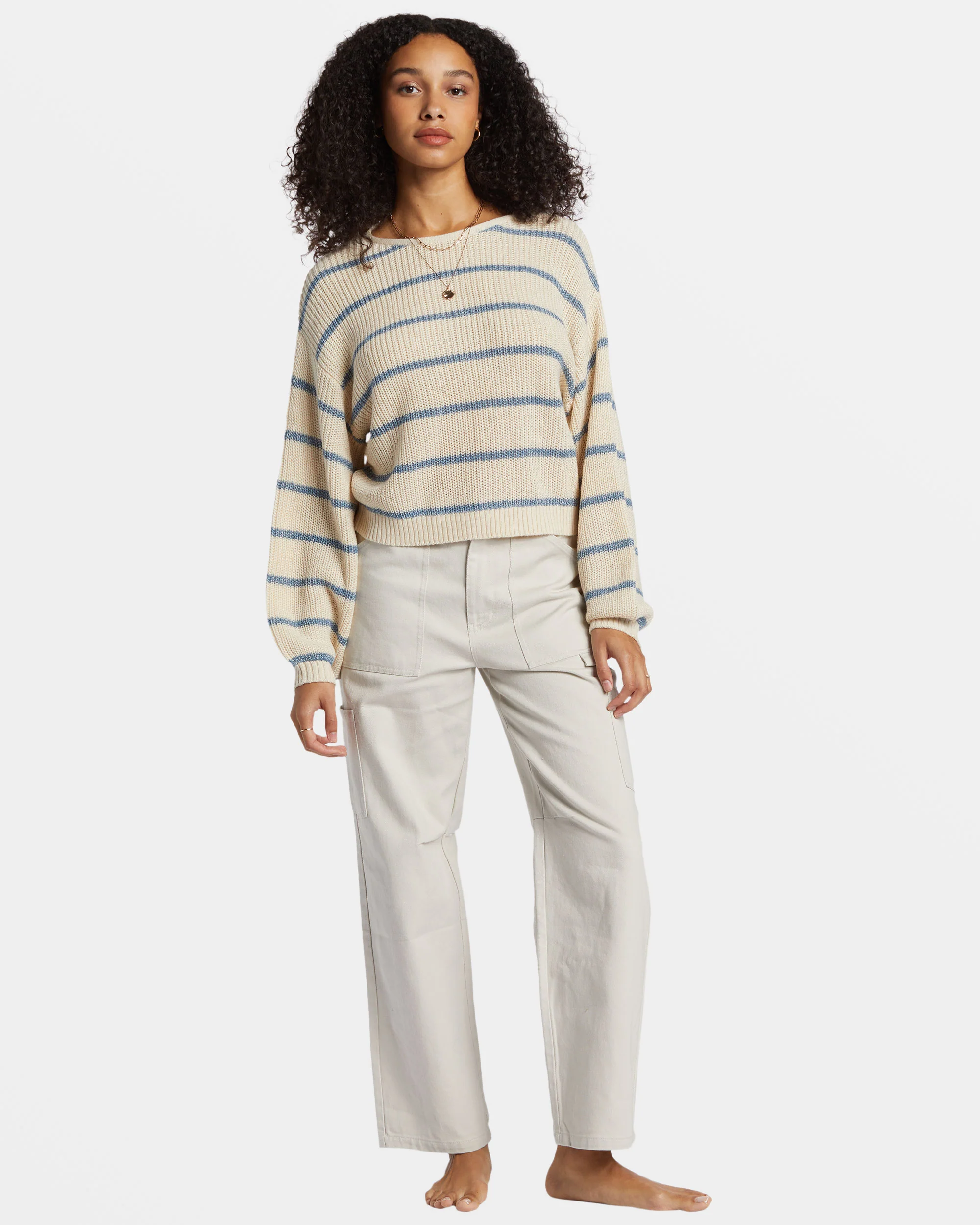 Billabong Changing Tides Pullover Sweater - Blue Shadow -Biliabong Outlet