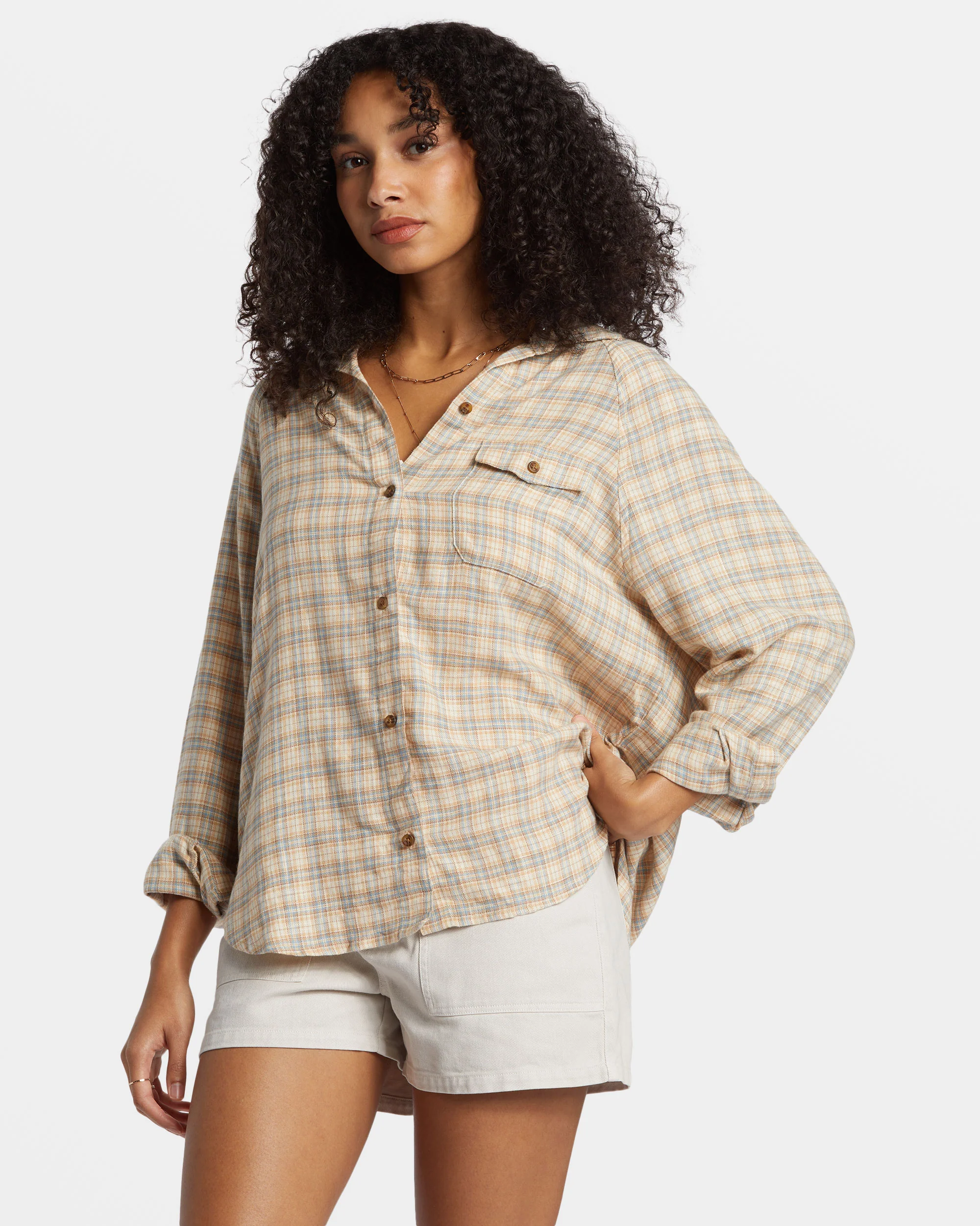 Billabong Best Time Long Sleeve Shirt - Western Sky -Biliabong Outlet