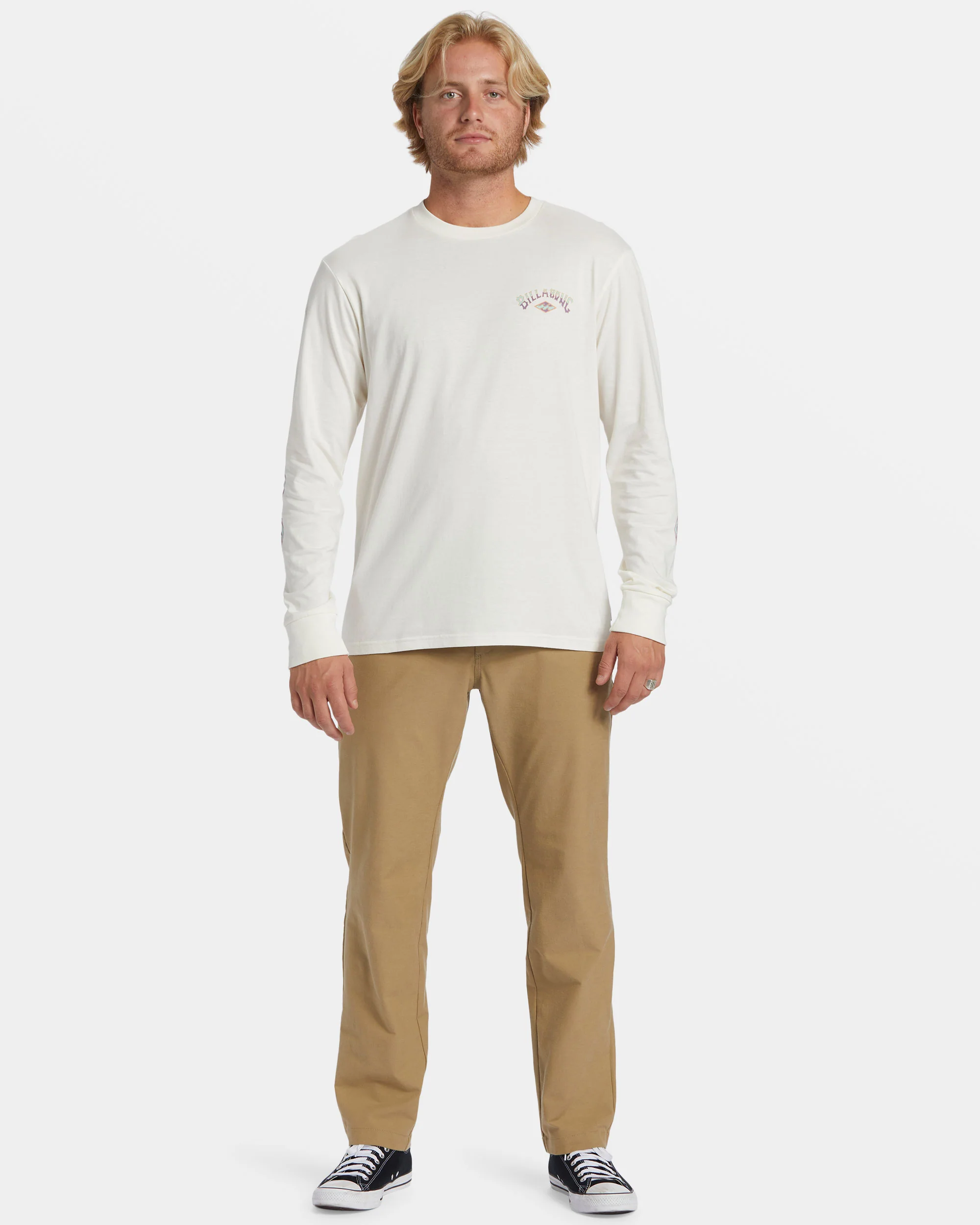Billabong Crayon Wave Long Sleeve T-shirt - Off White -Biliabong Outlet