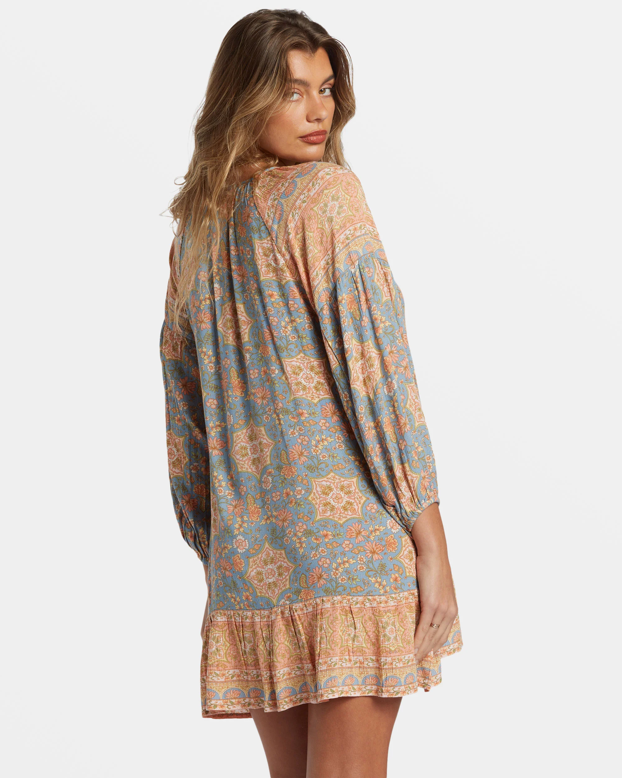 Billabong Shes A Dreamer Mini Dress - Western Sky -Biliabong Outlet