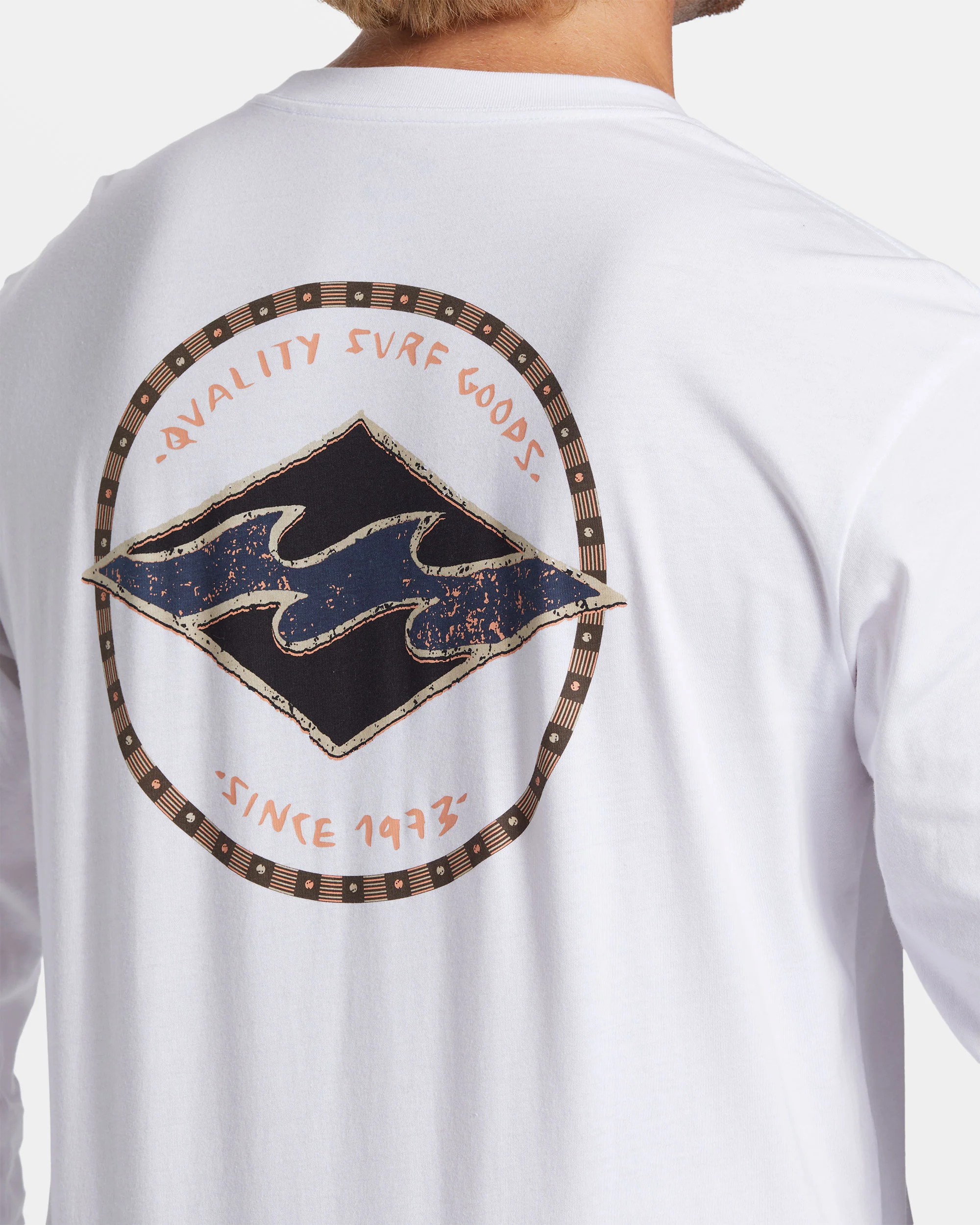Billabong Rotor Diamond Long Sleeve T-shirt - White -Biliabong Outlet