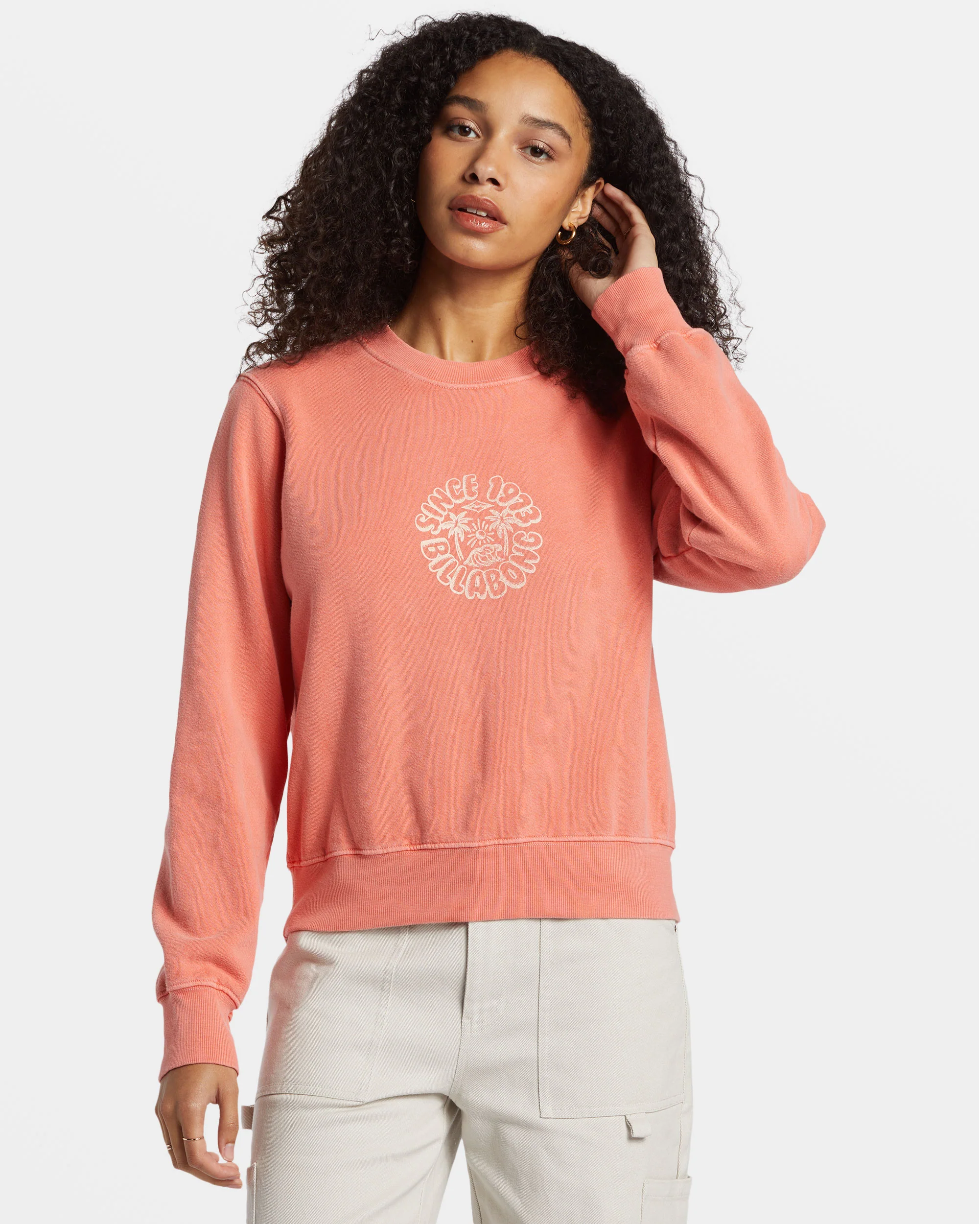 Billabong From Paradise Pullover Sweatshirt - Papaya -Biliabong Outlet