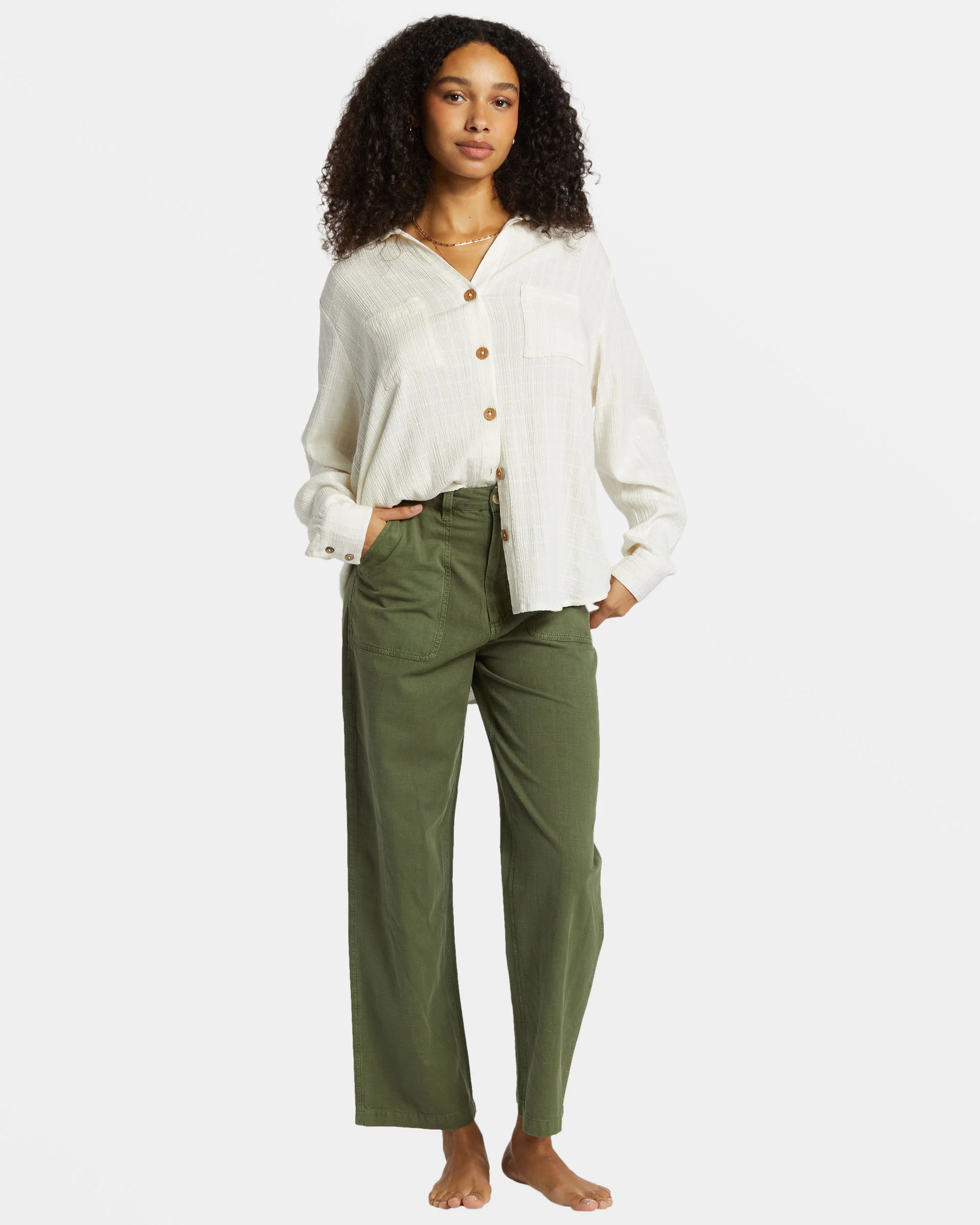 Billabong Swell Long Sleeve Shirt - Salt Crystal -Biliabong Outlet