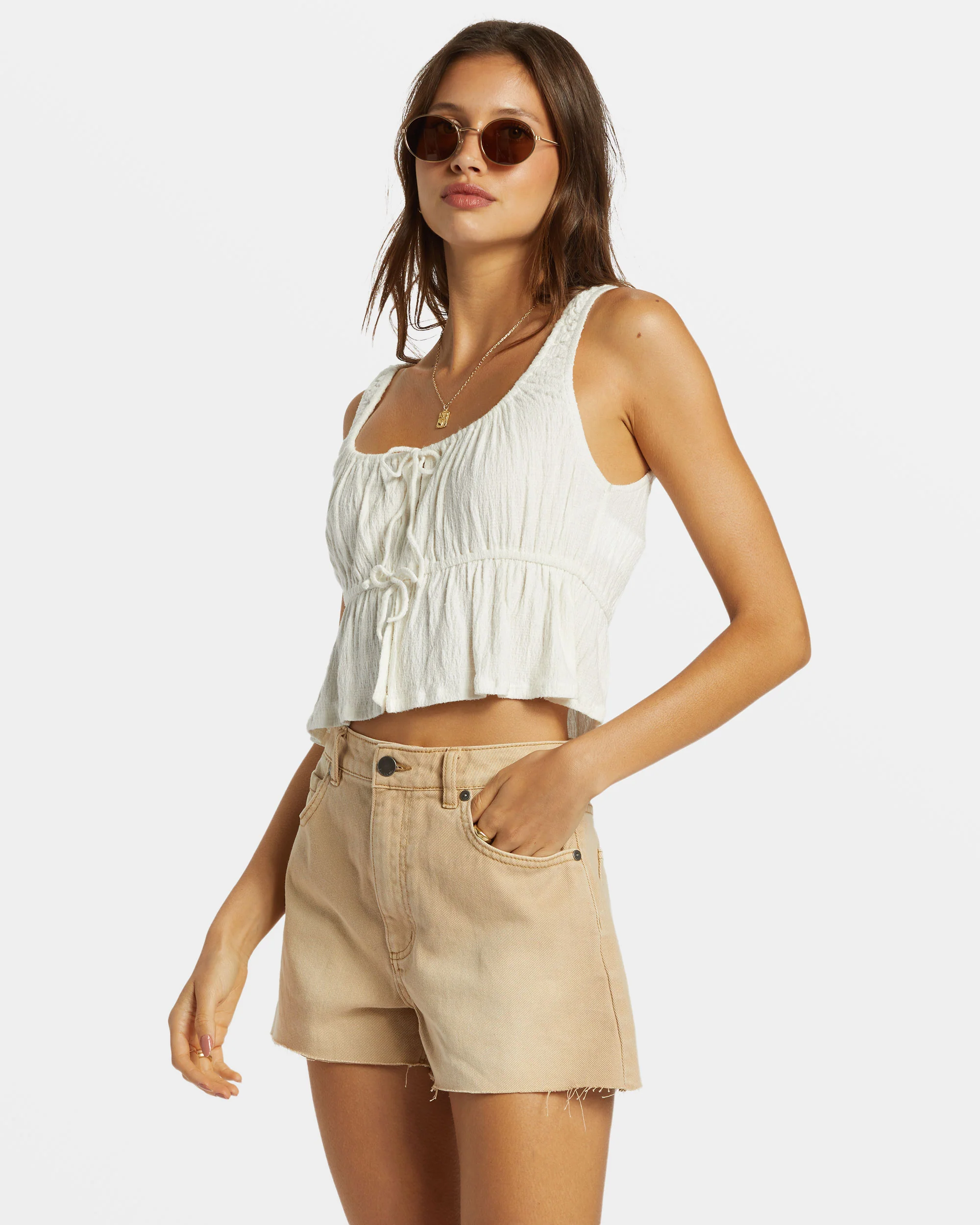 Billabong June Crop Top - Salt Crystal -Biliabong Outlet