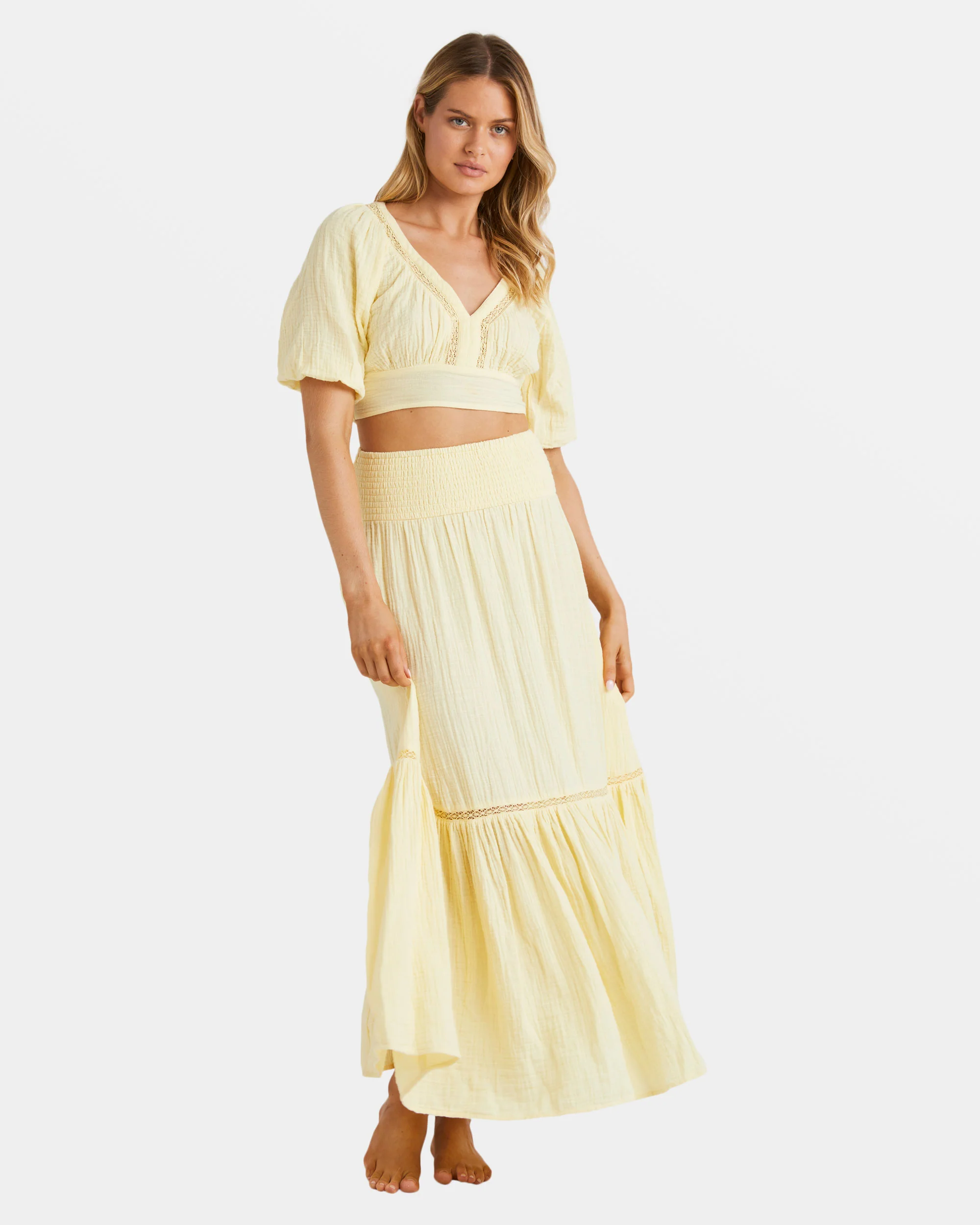 Billabong In The Palms Crop Top - Retro Yellow -Biliabong Outlet