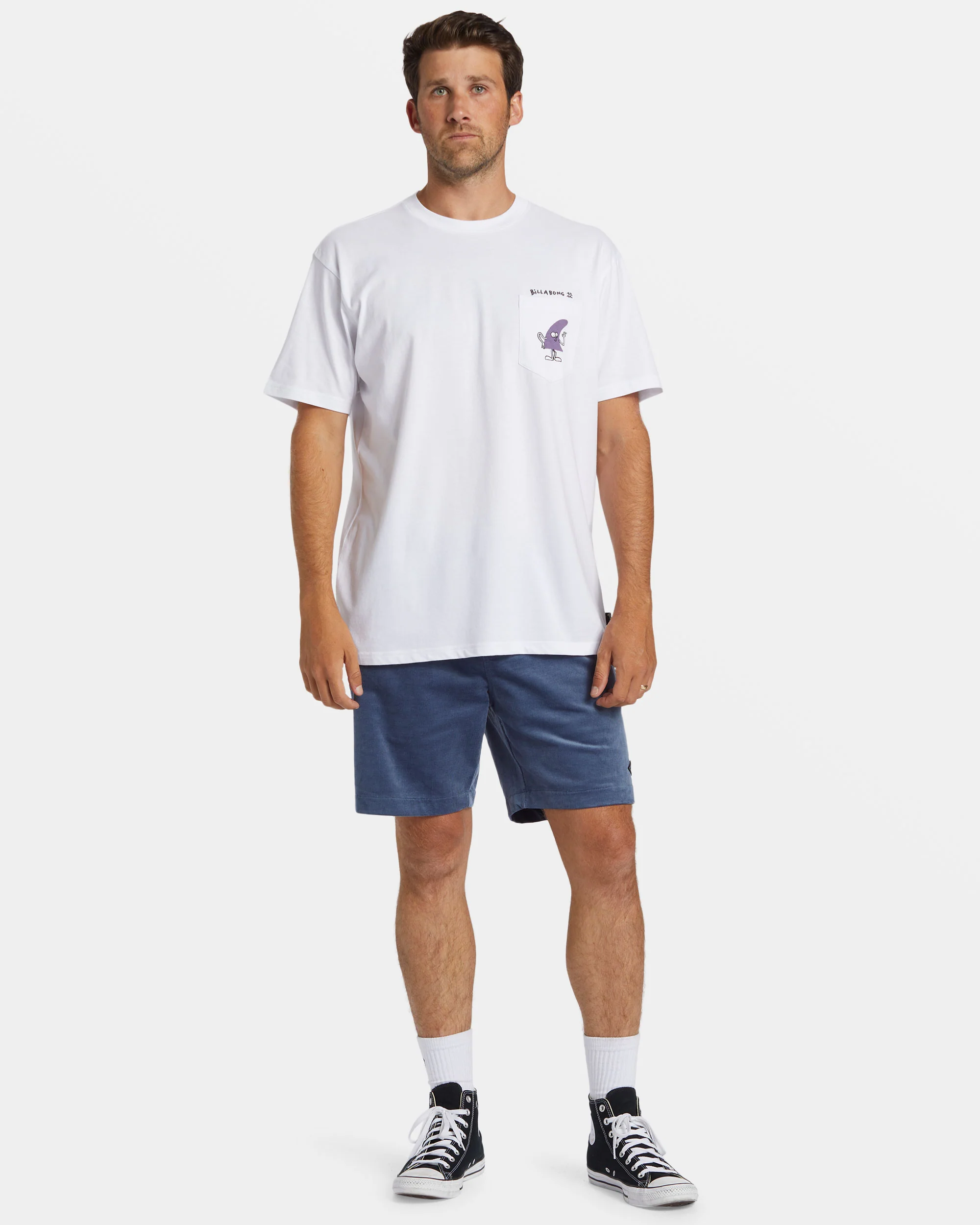 Billabong Funghi Pocket T-shirt - White -Biliabong Outlet