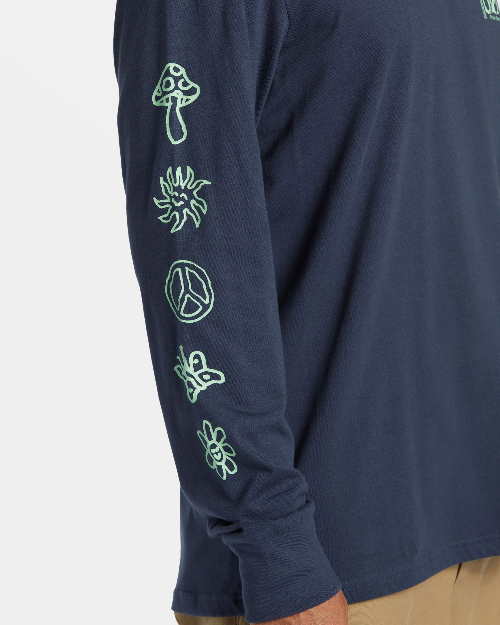 Billabong Shady Long Sleeve T-shirt - Dusty Navy -Biliabong Outlet