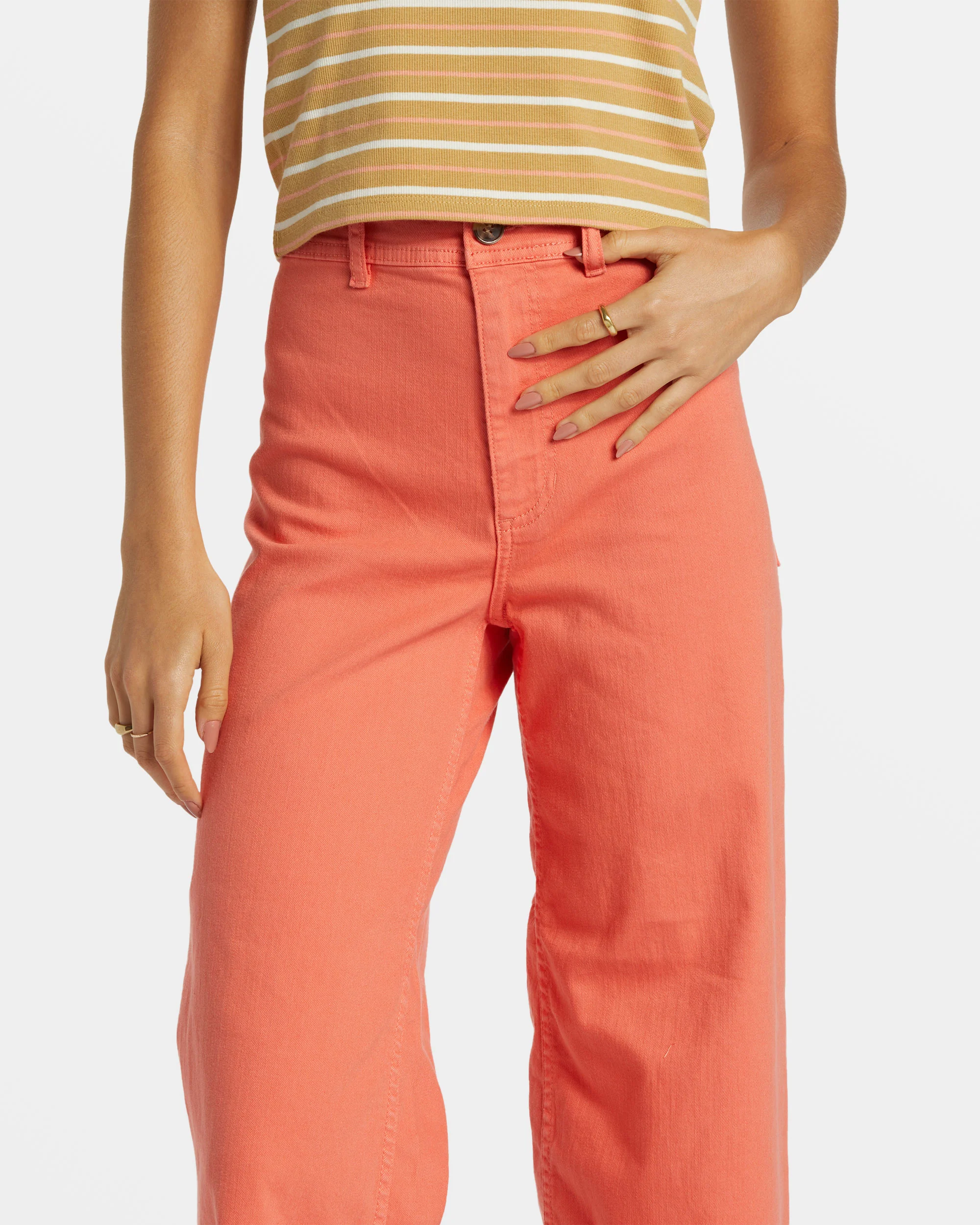 Billabong Free Fall High-Waist Pants - Papaya -Biliabong Outlet