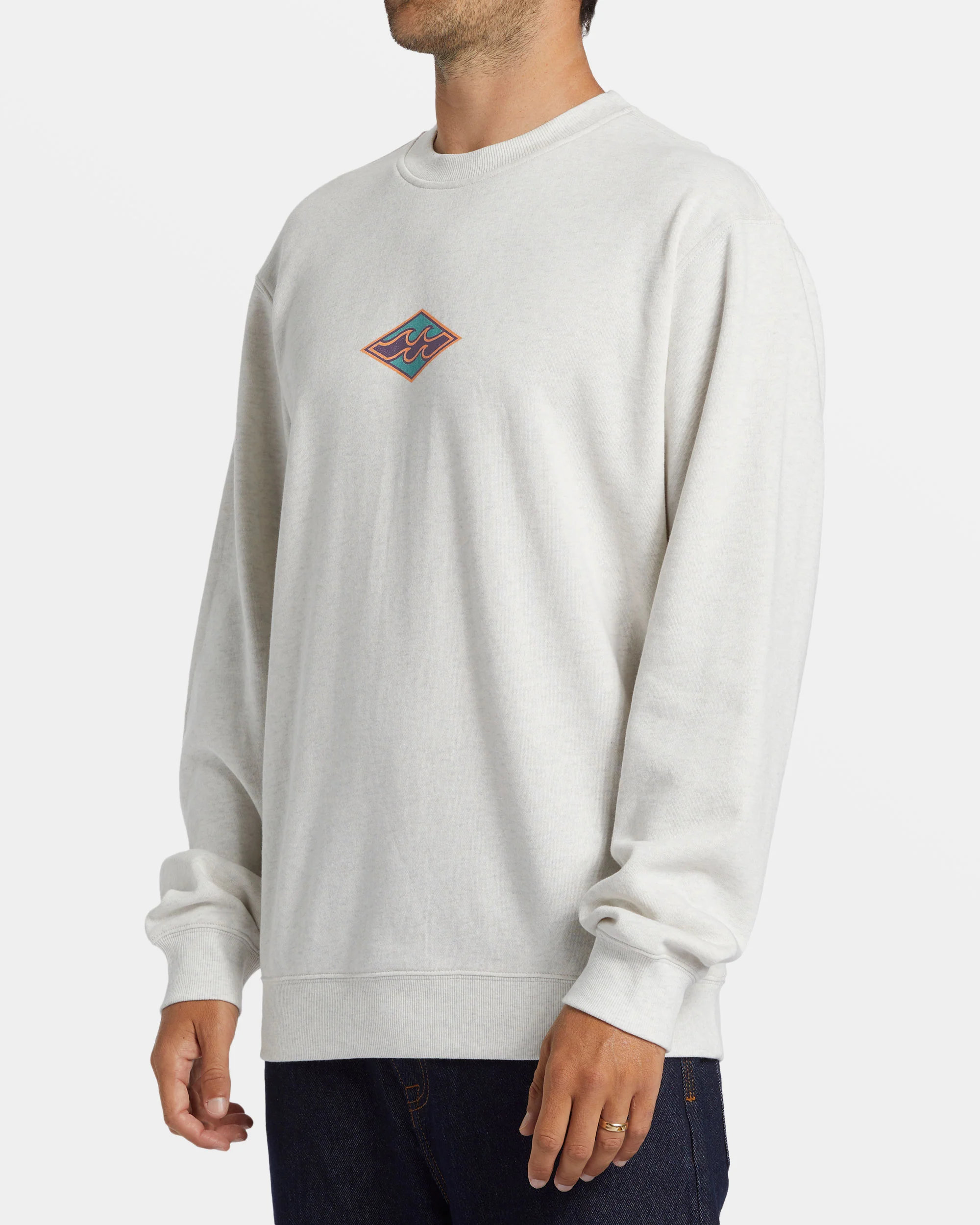 Billabong Short Sands Crewneck Sweatshirt - Light Grey Heather -Biliabong Outlet