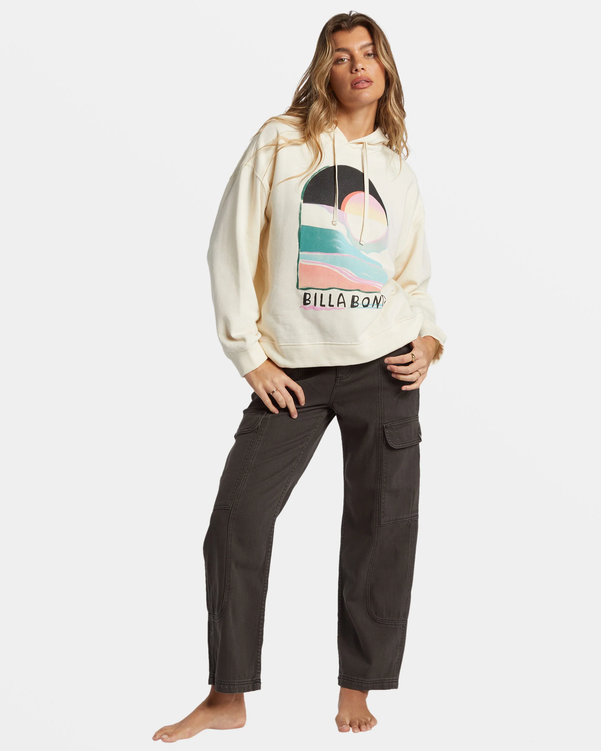 Billabong Keep It Up Pullover Hoodie - White Cap -Biliabong Outlet