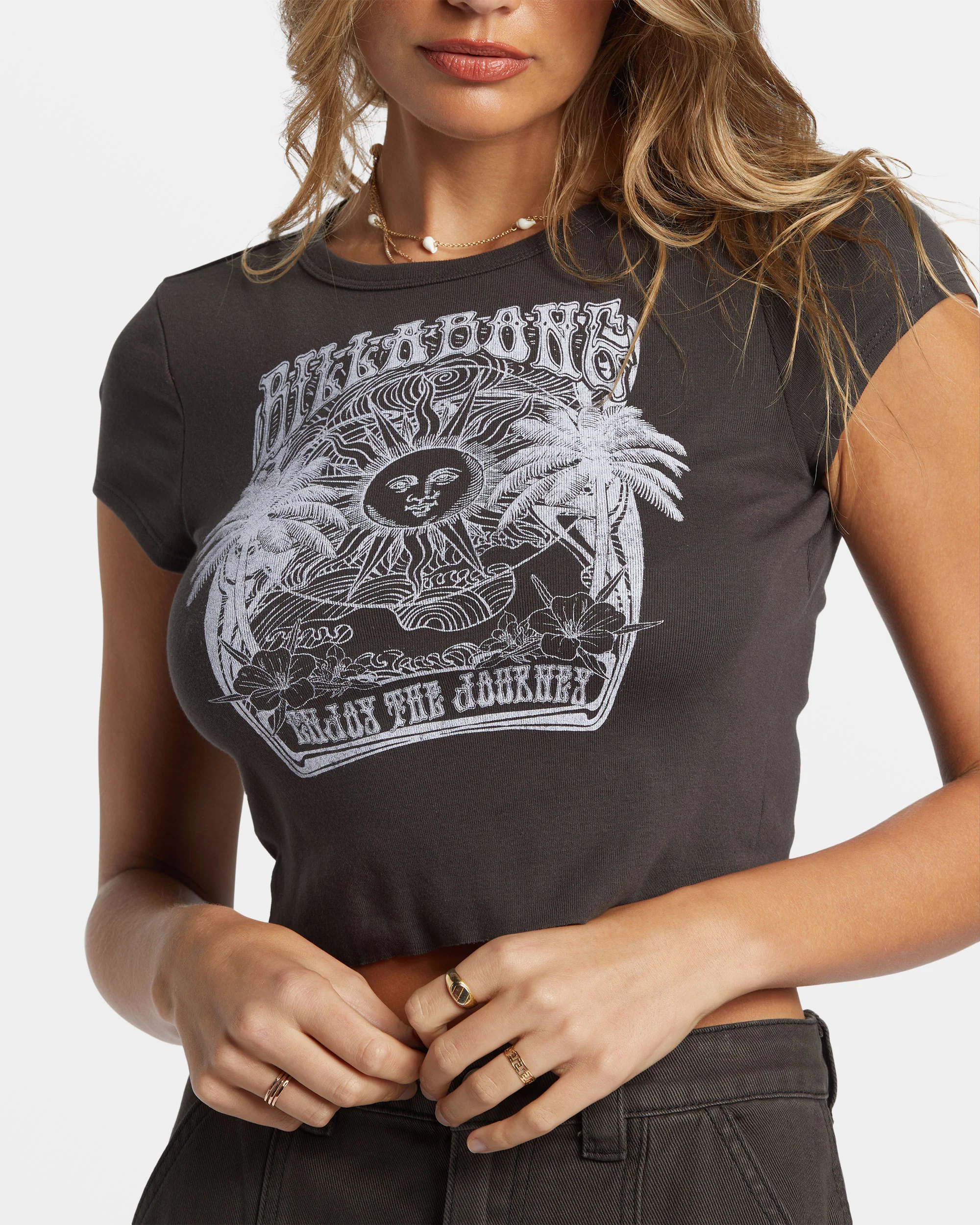 Billabong Sunrise To Sunset T-Shirt - Off Black -Biliabong Outlet