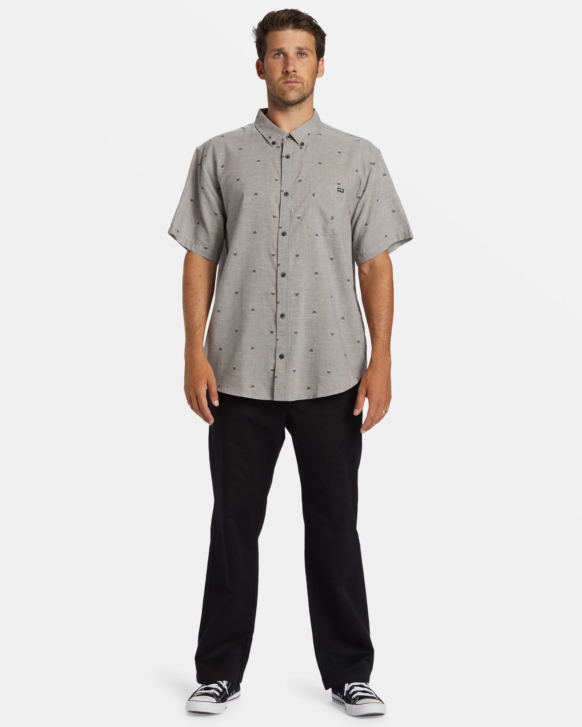 Billabong All Day Jacquard Short Sleeve Shirt - Alloy -Biliabong Outlet