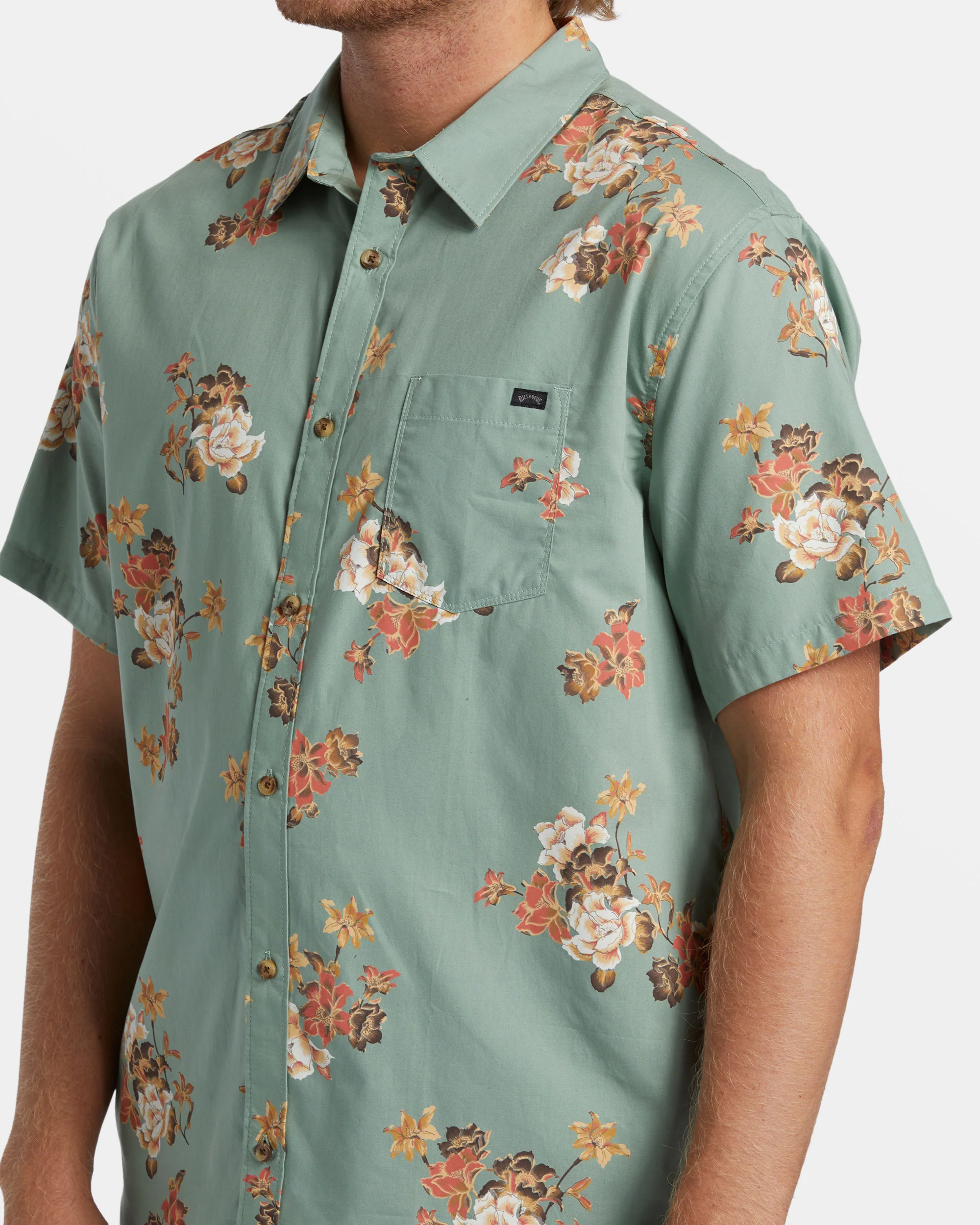 Billabong Sundays Mini Short Sleeve Shirt - Sage -Biliabong Outlet