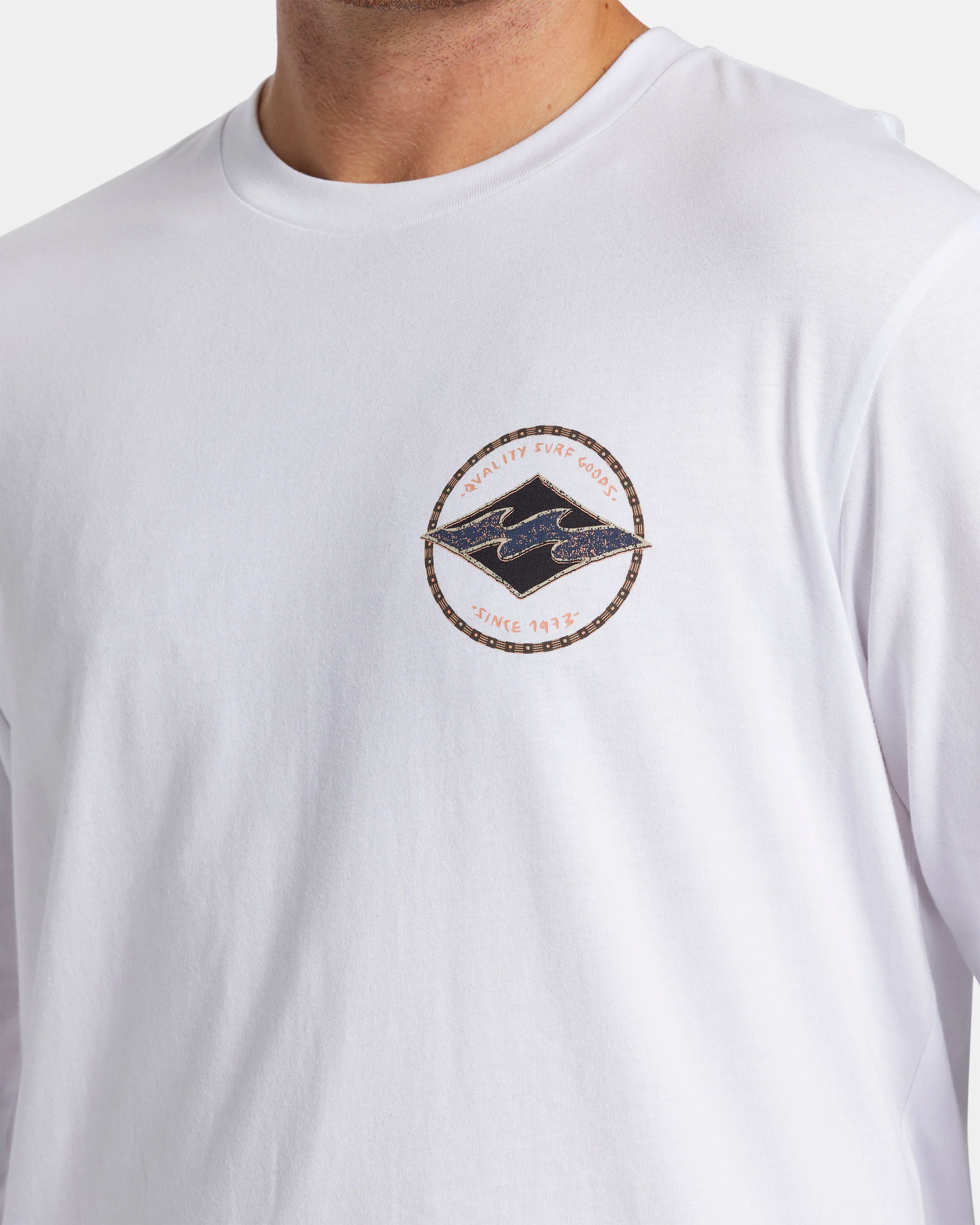 Billabong Rotor Diamond Long Sleeve T-shirt - White -Biliabong Outlet