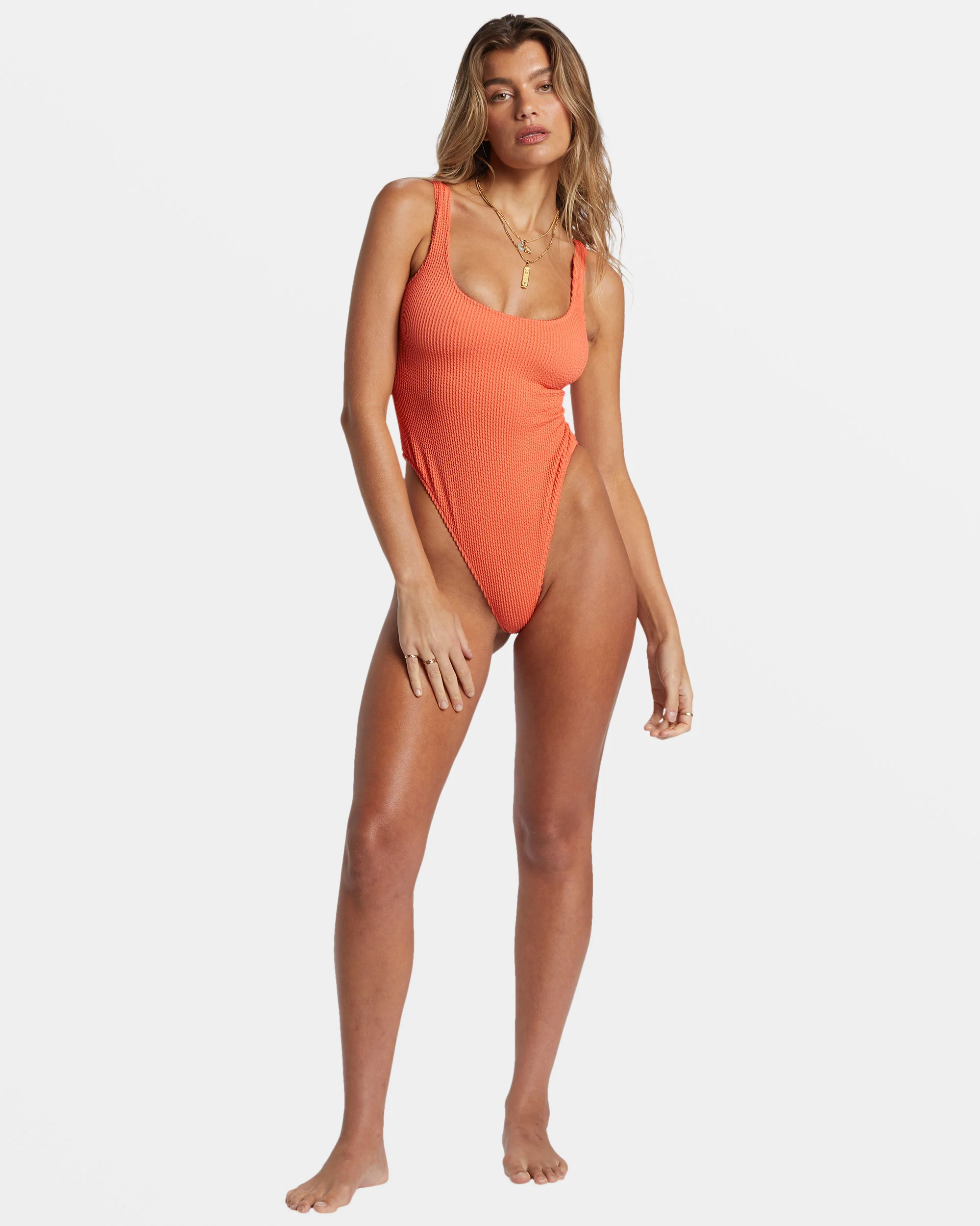 Billabong Summer High Hike One Piece Swimsuit - Papaya -Biliabong Outlet