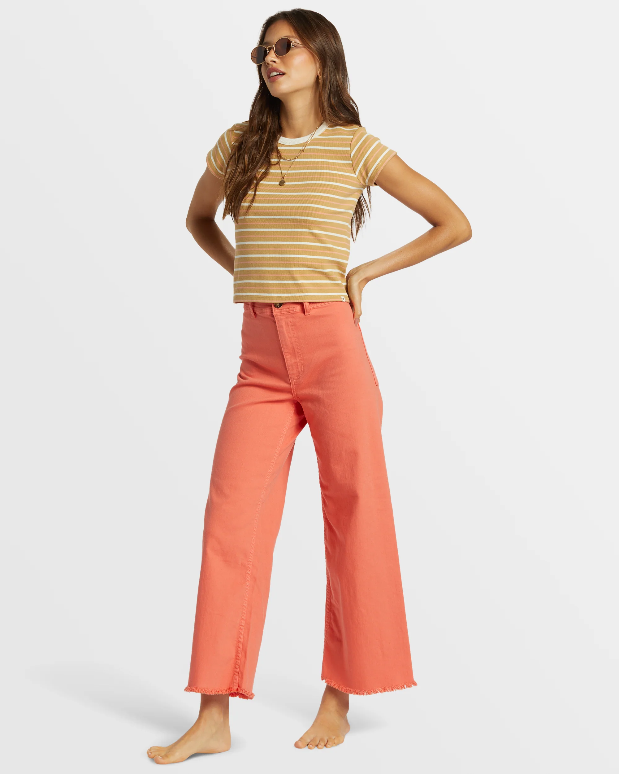 Billabong Free Fall High-Waist Pants - Papaya -Biliabong Outlet