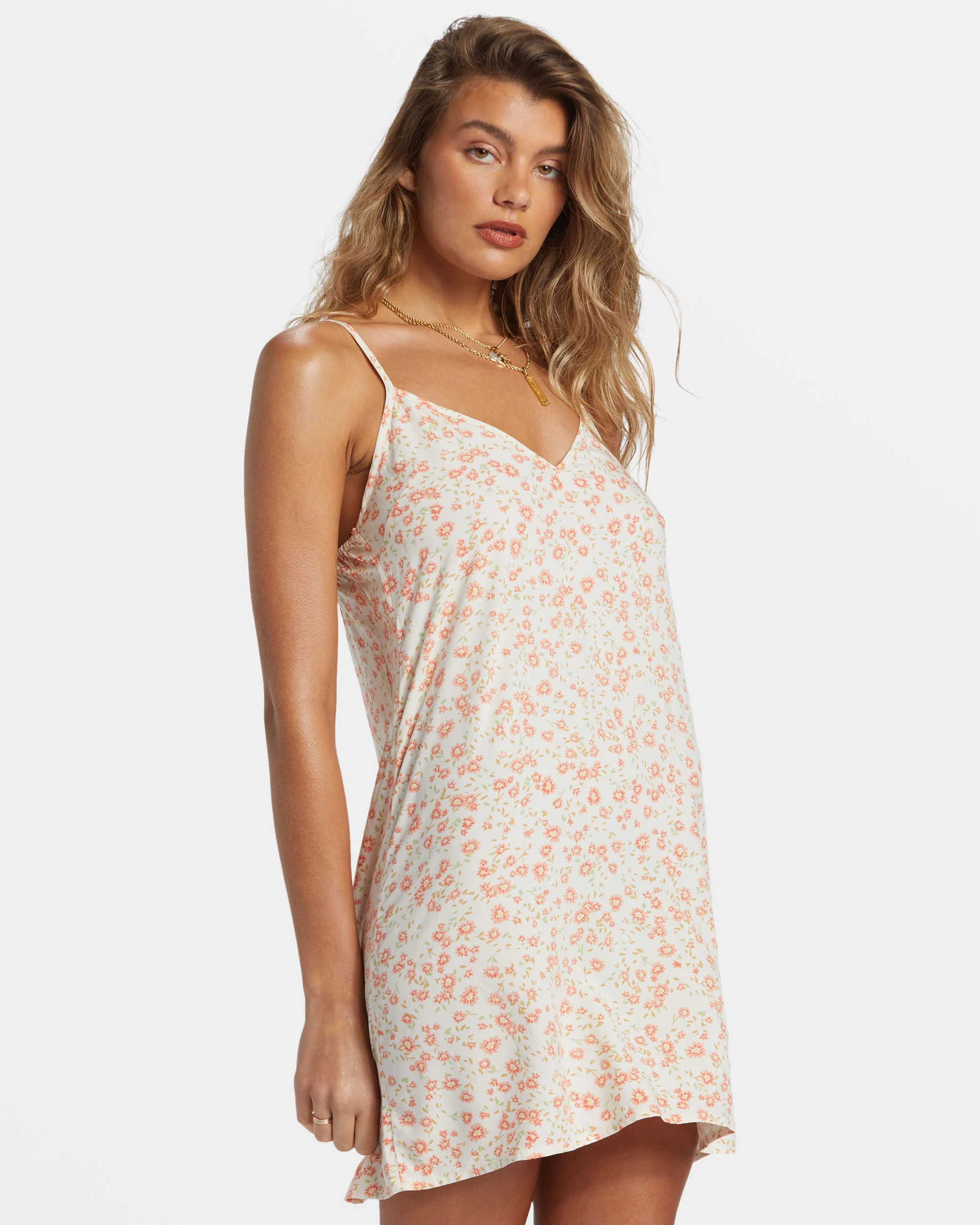 Billabong 90's Babe Mini Slip Dress - White Cap -Biliabong Outlet