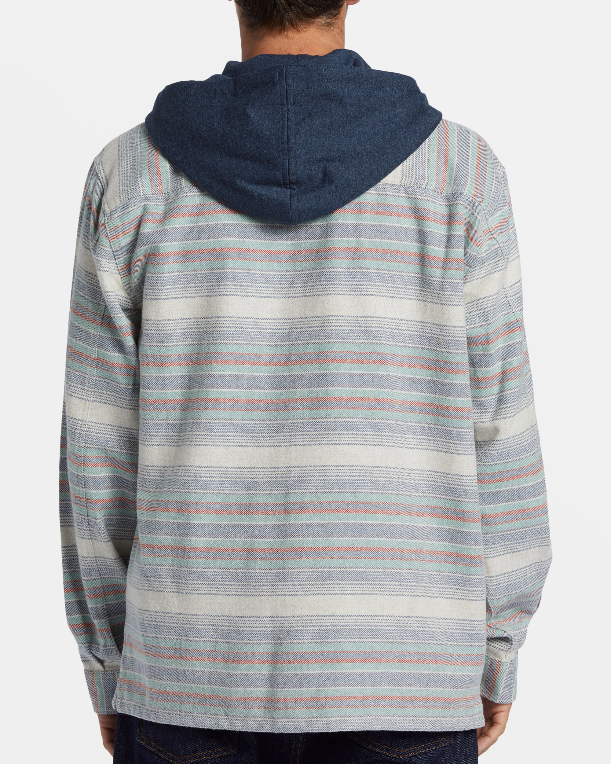 Billabong Baja Hooded Flannel Shirt - Slate Blue -Biliabong Outlet