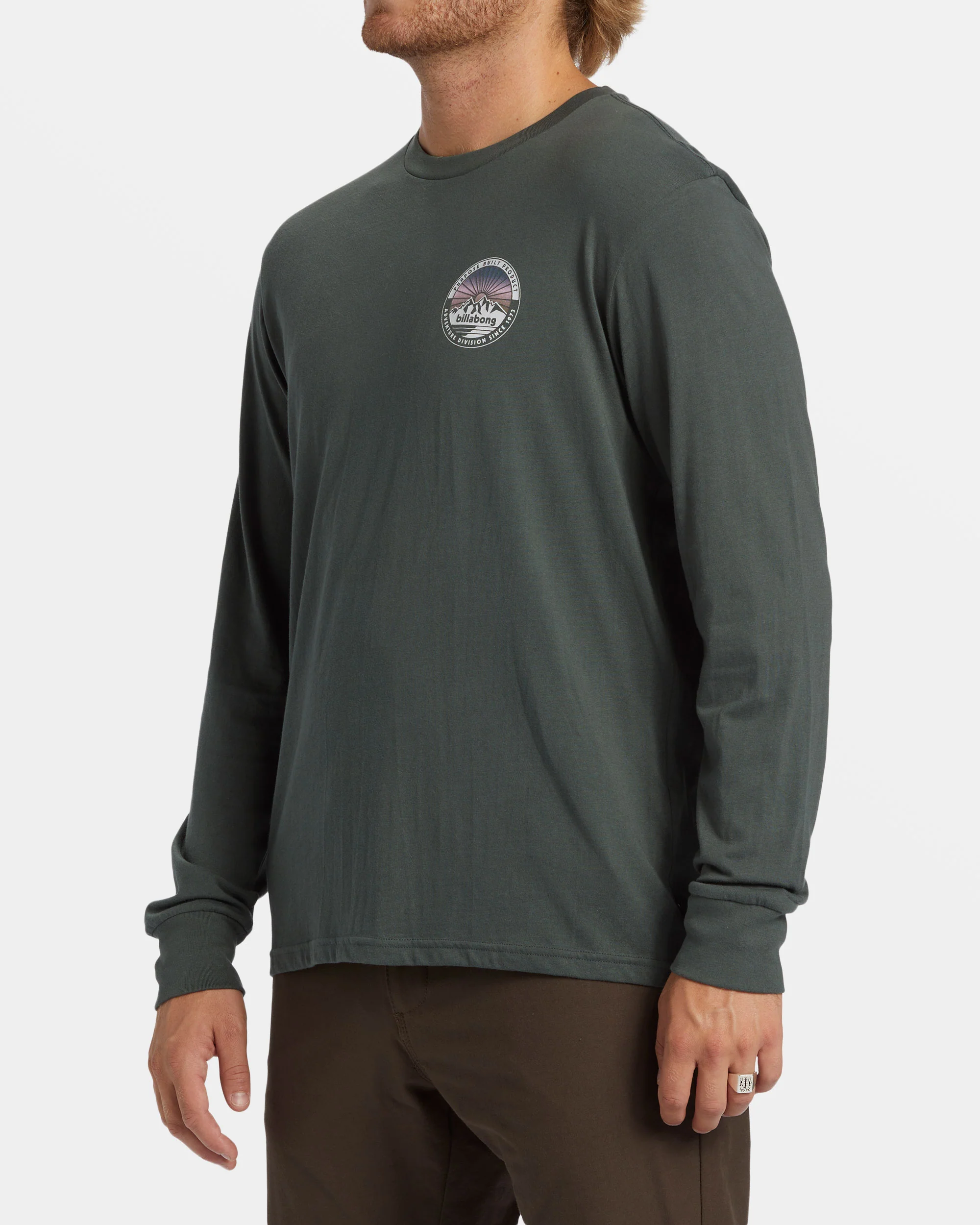 Billabong Rockies Long Sleeve T-shirt - Slate Green -Biliabong Outlet