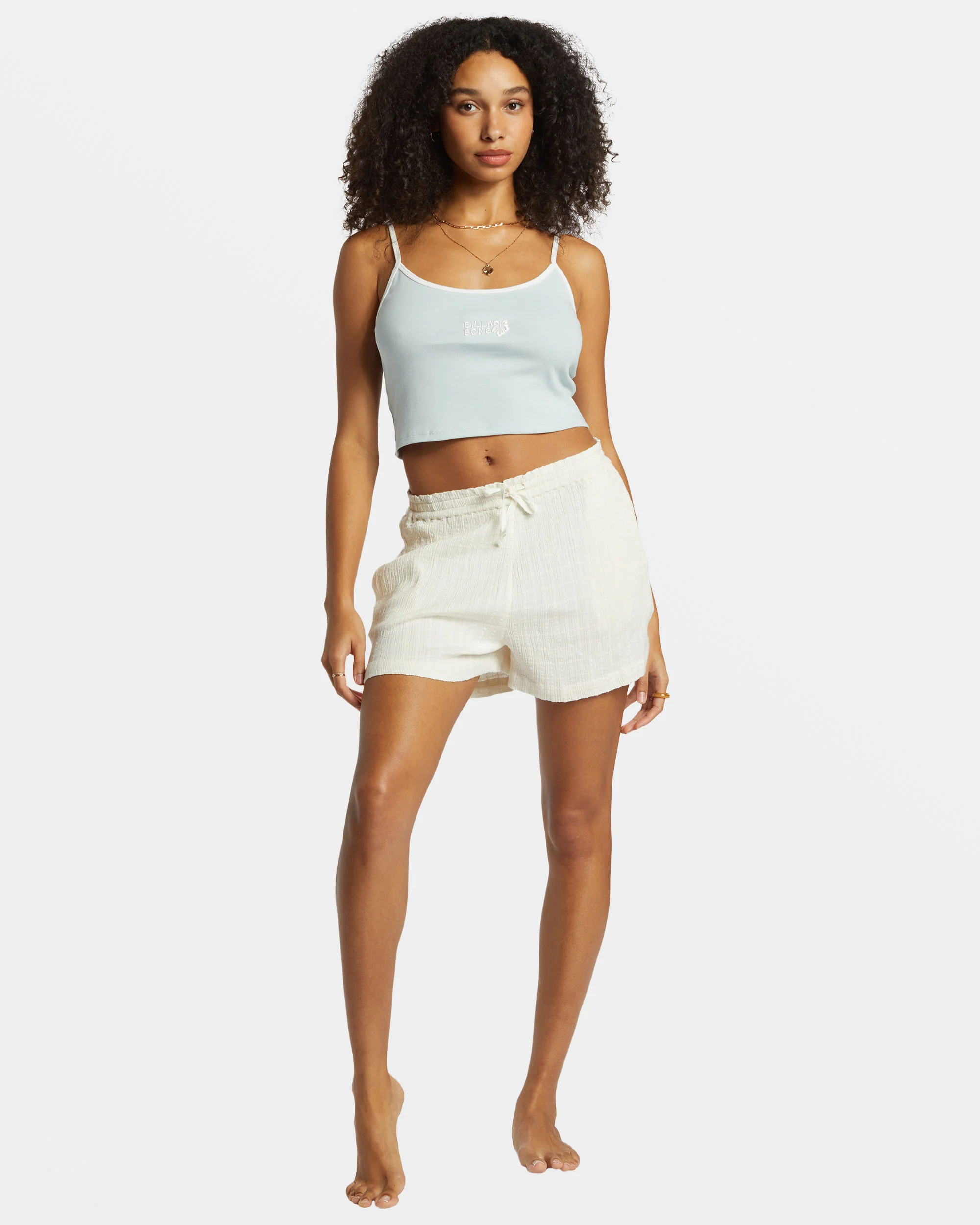 Billabong Aloe Cropped Tank Top - Dusk Blue -Biliabong Outlet