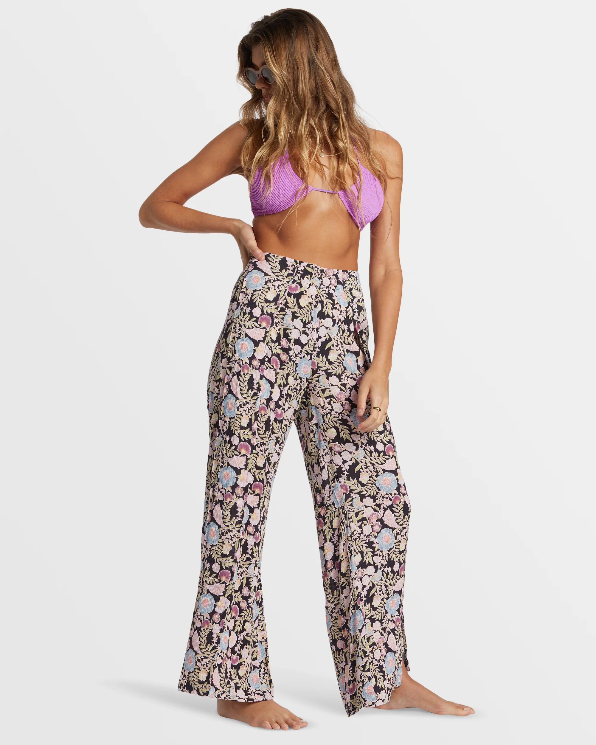 Billabong Split Spirit Floral Pants - Blackberry -Biliabong Outlet