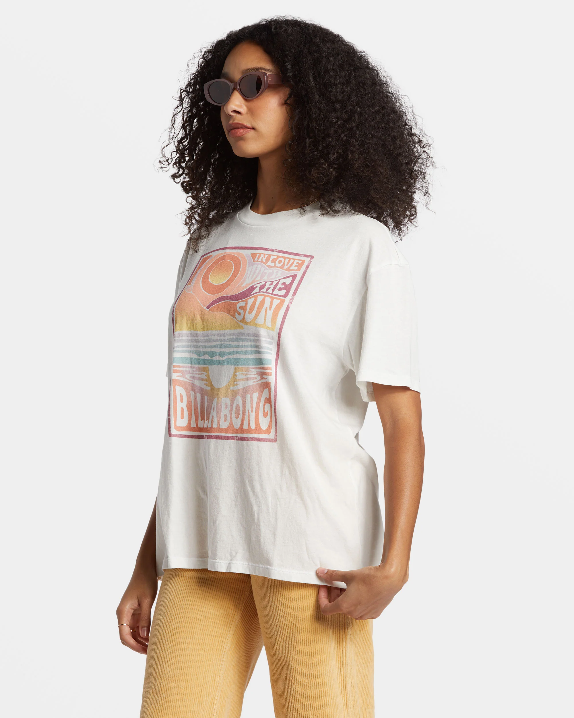 Billabong With The Sun T-Shirt - Salt Crystal -Biliabong Outlet