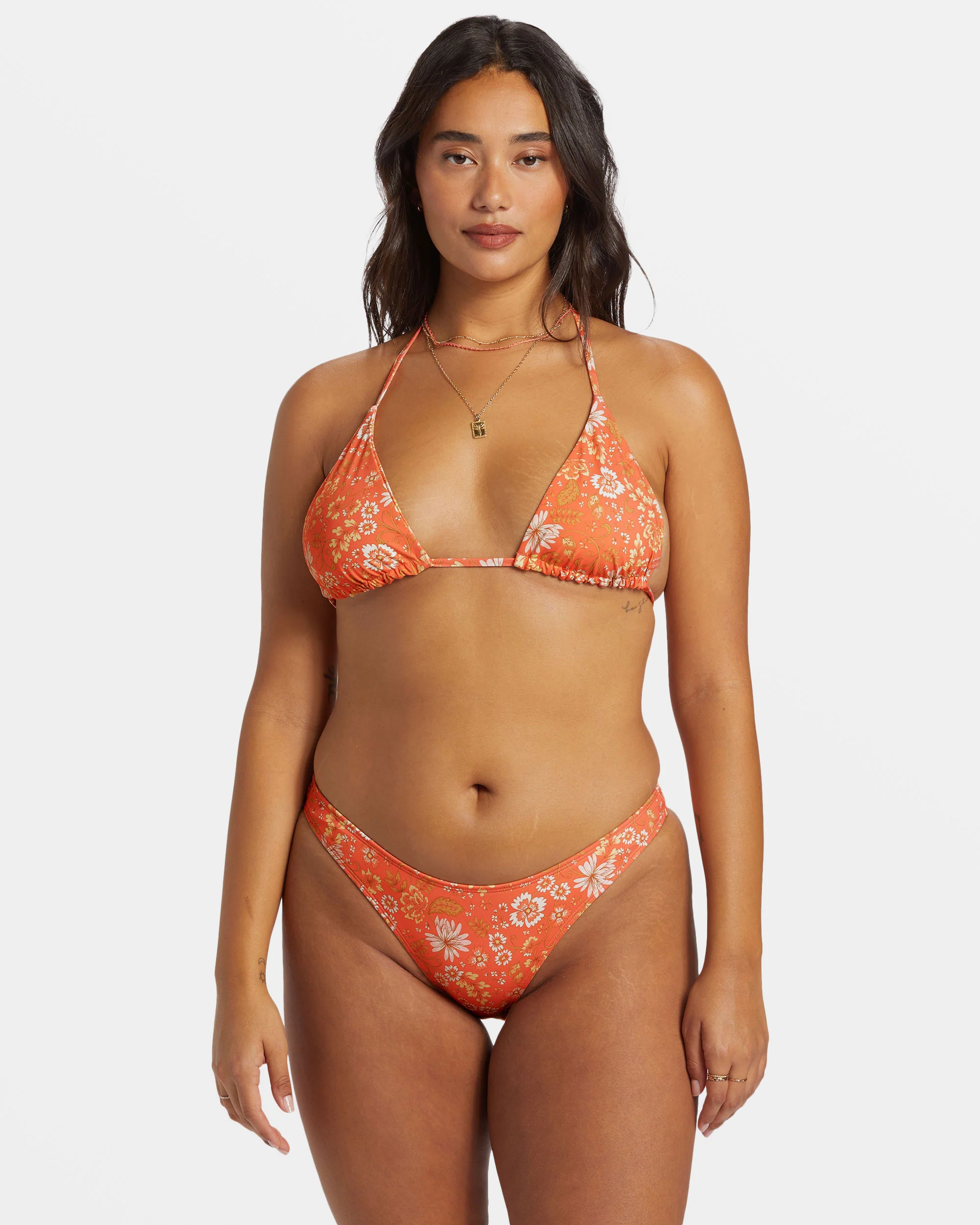 Billabong In Dream Space Reversible Multi-Way Triangle Bikini Top - Sweet Papaya -Biliabong Outlet