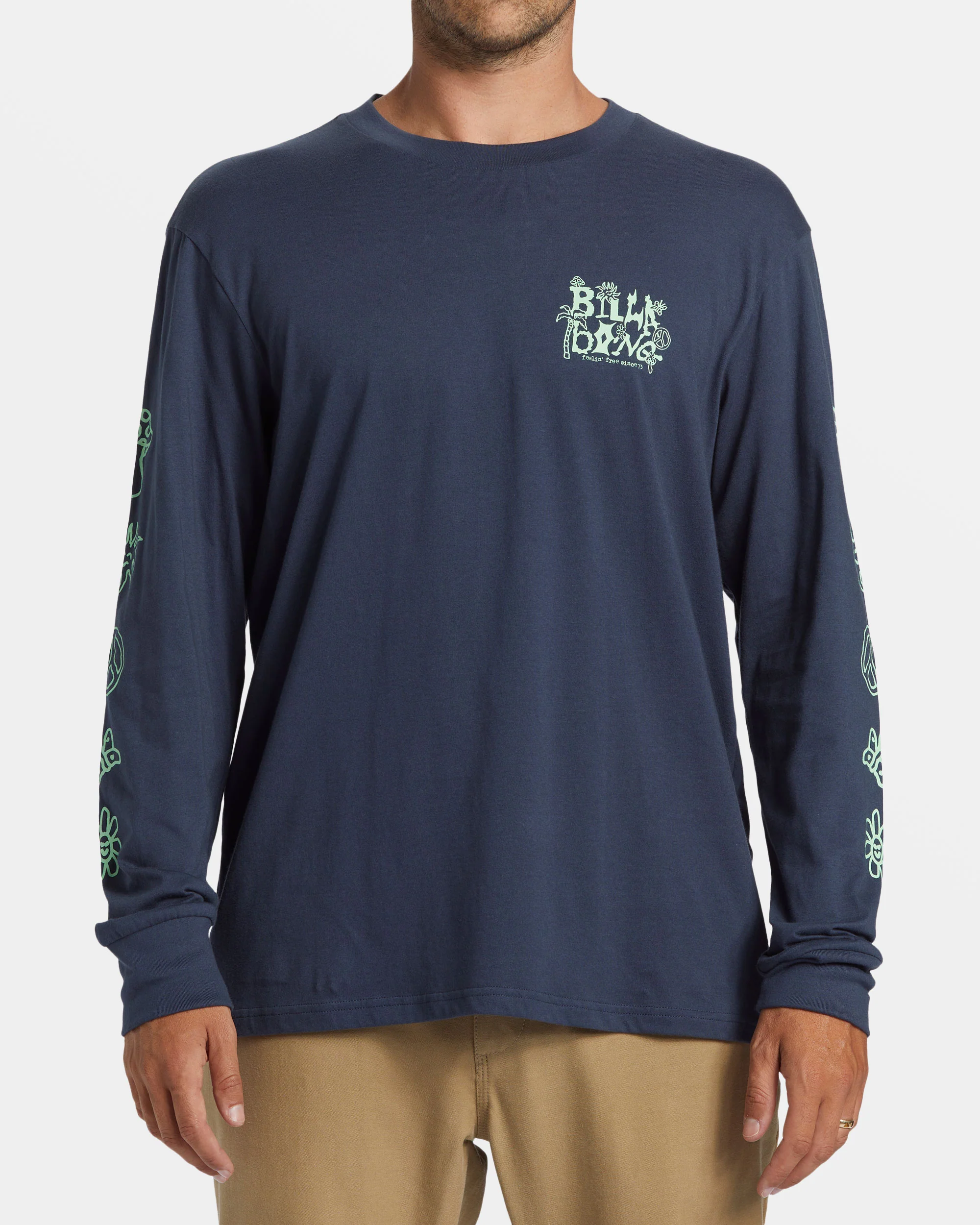 Billabong Shady Long Sleeve T-shirt - Dusty Navy -Biliabong Outlet