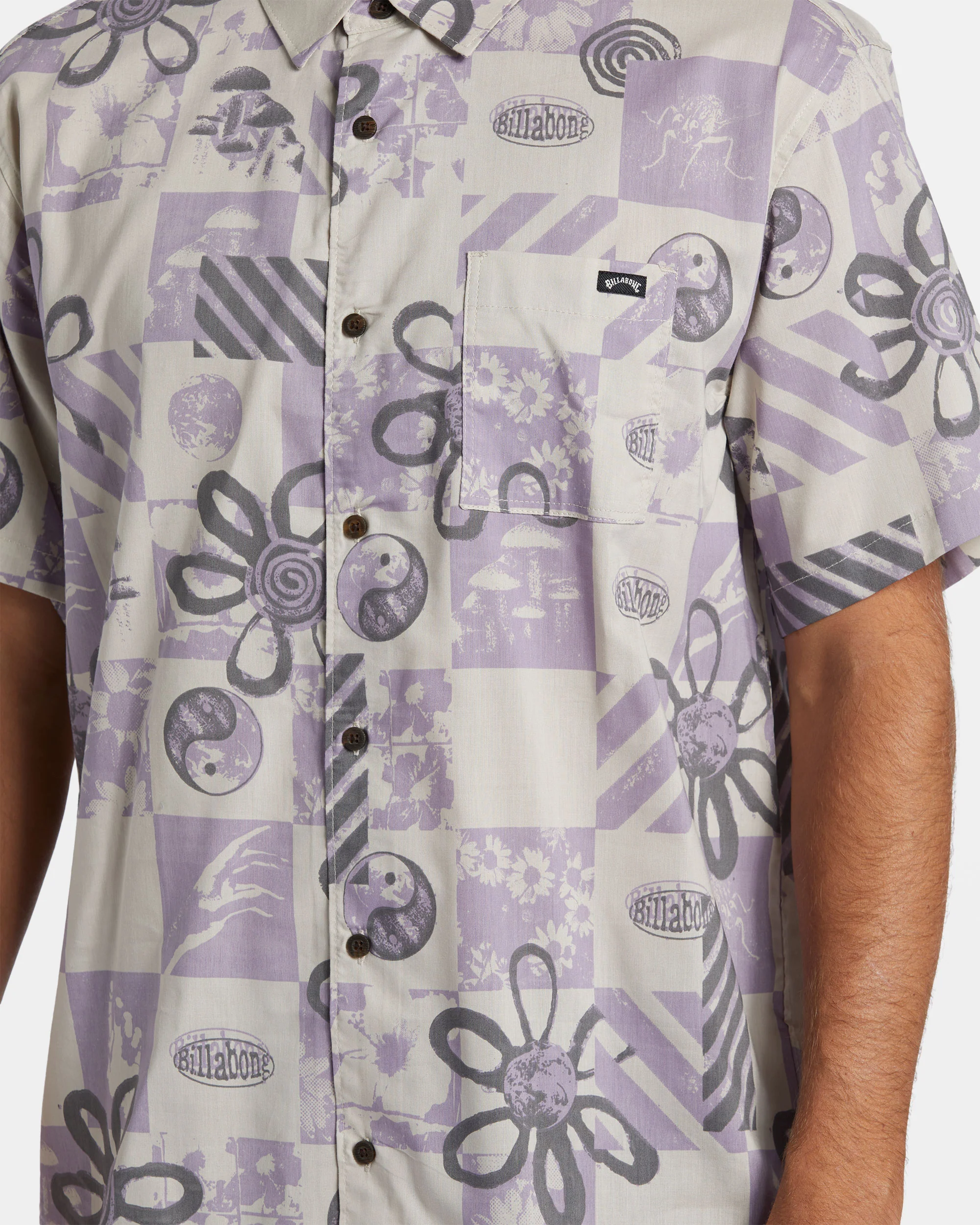 Billabong Double Vision Short Sleeve Shirt - Purple Ash -Biliabong Outlet