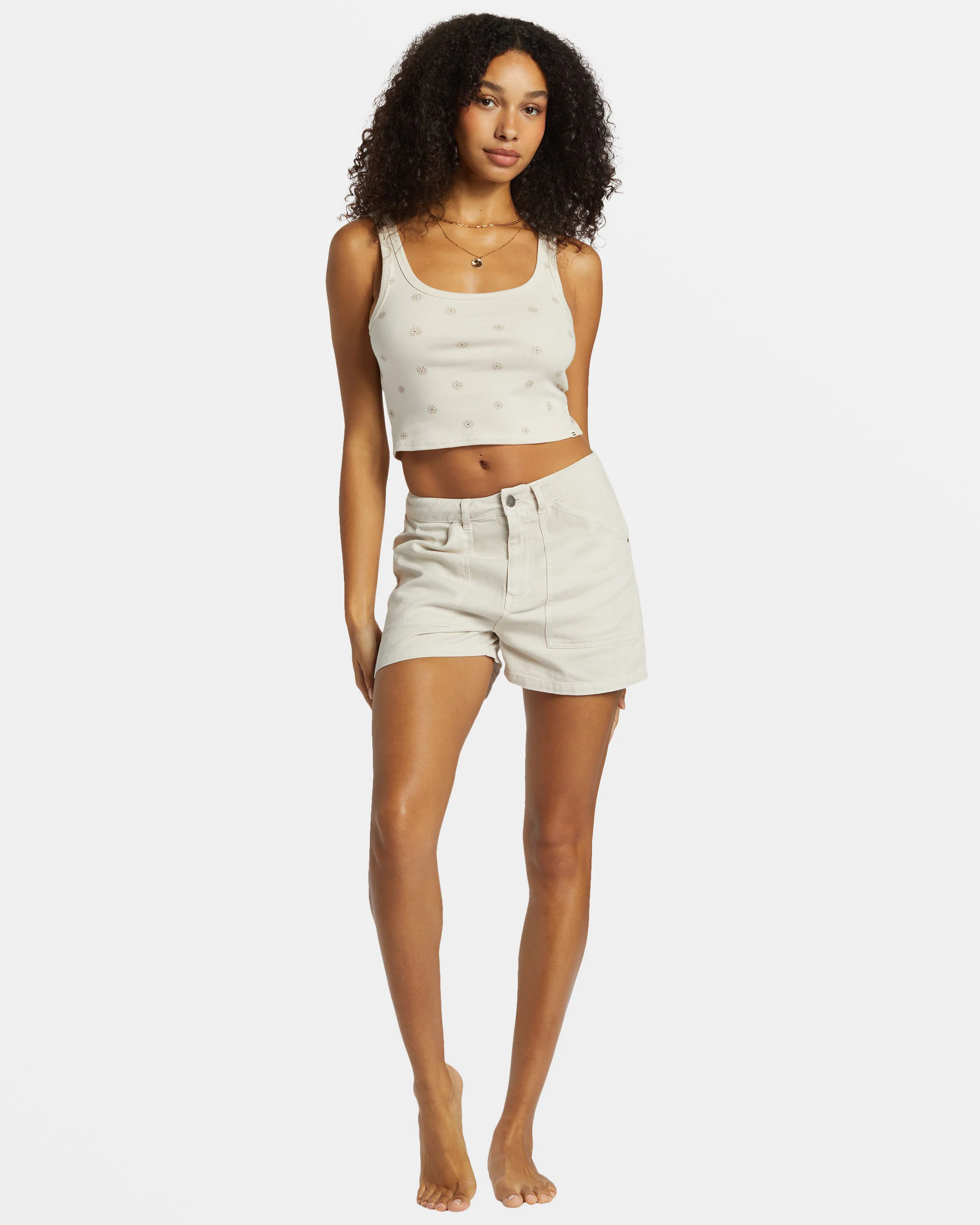 Billabong Sun Goddess Printed Tank Top - Cobblestone -Biliabong Outlet