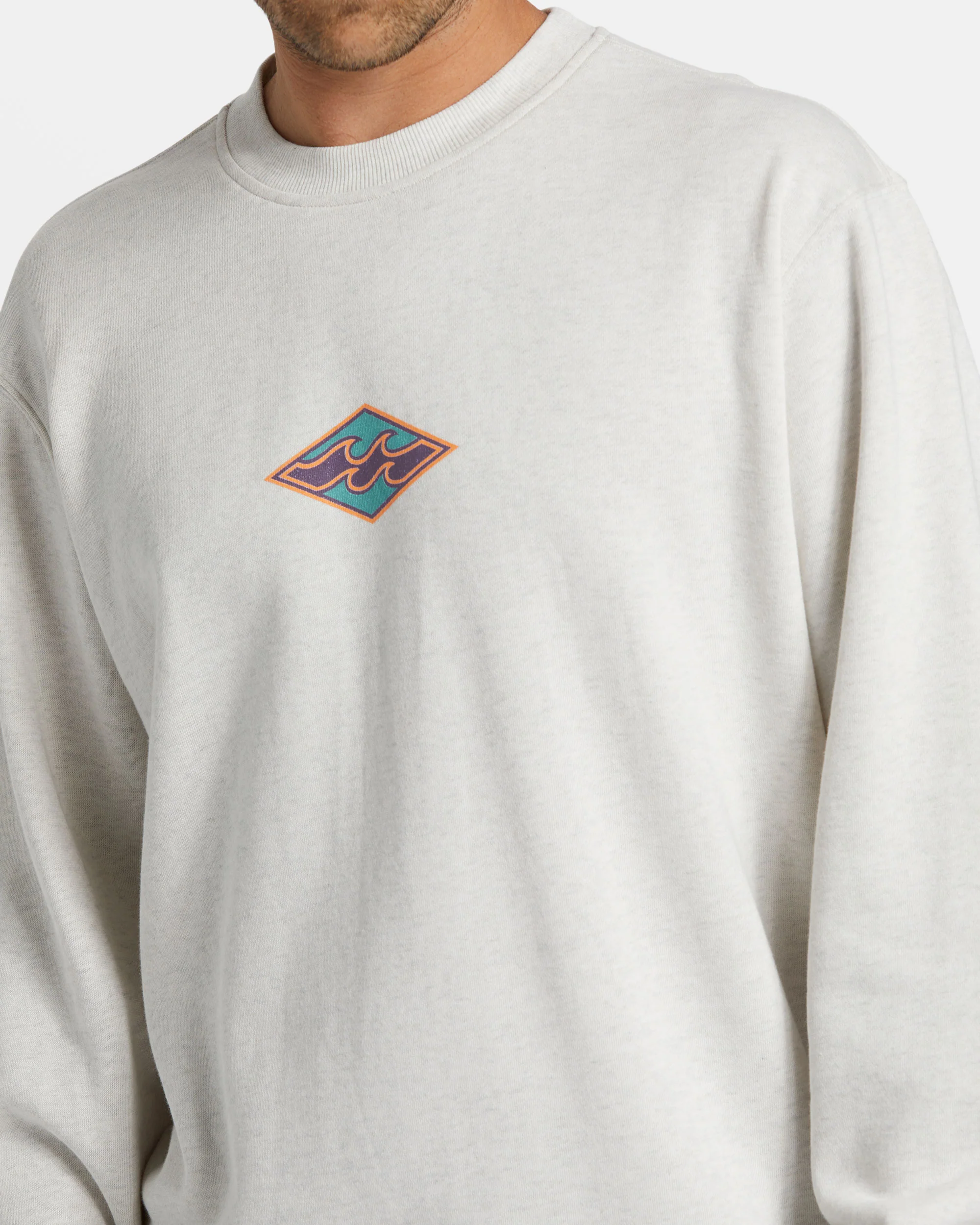 Billabong Short Sands Crewneck Sweatshirt - Light Grey Heather -Biliabong Outlet