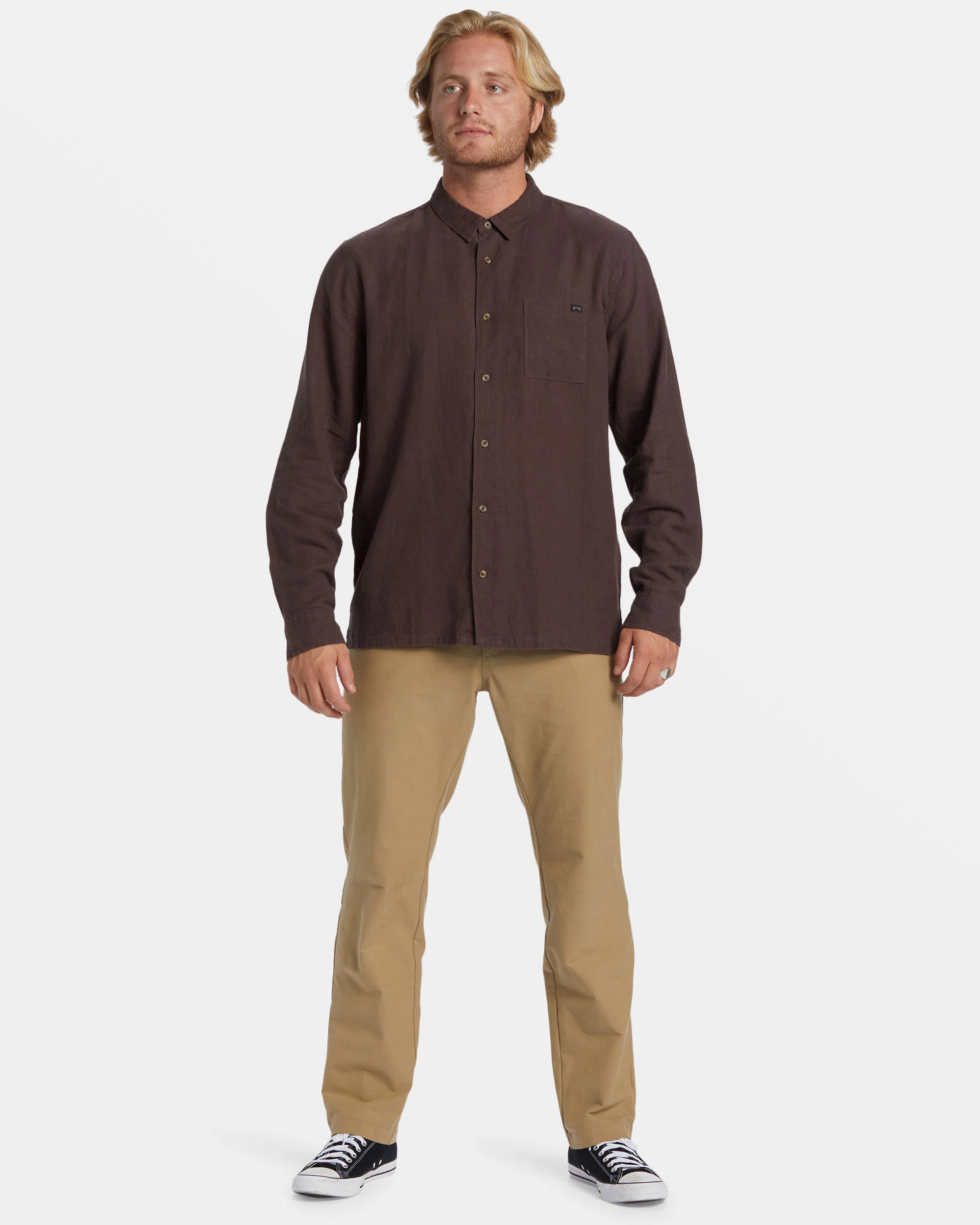 Billabong Ricardo Long Sleeve Shirt - Plum -Biliabong Outlet