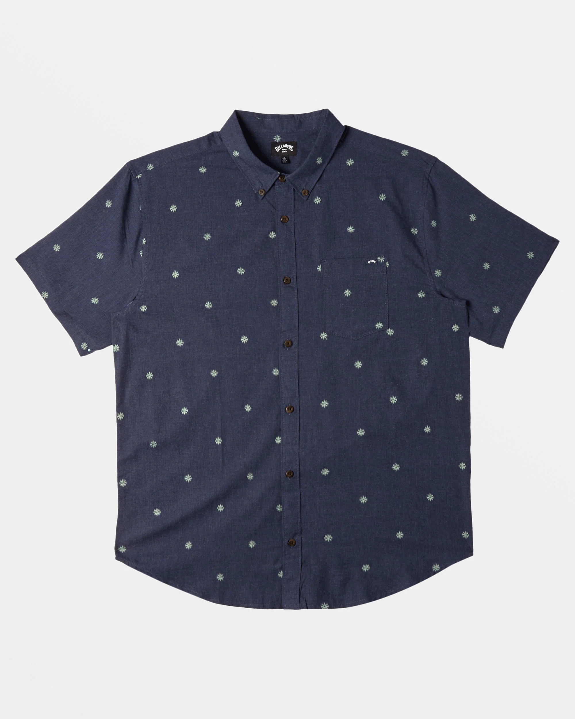 Billabong All Day Jacquard Short Sleeve Shirt - Dusty Navy -Biliabong Outlet