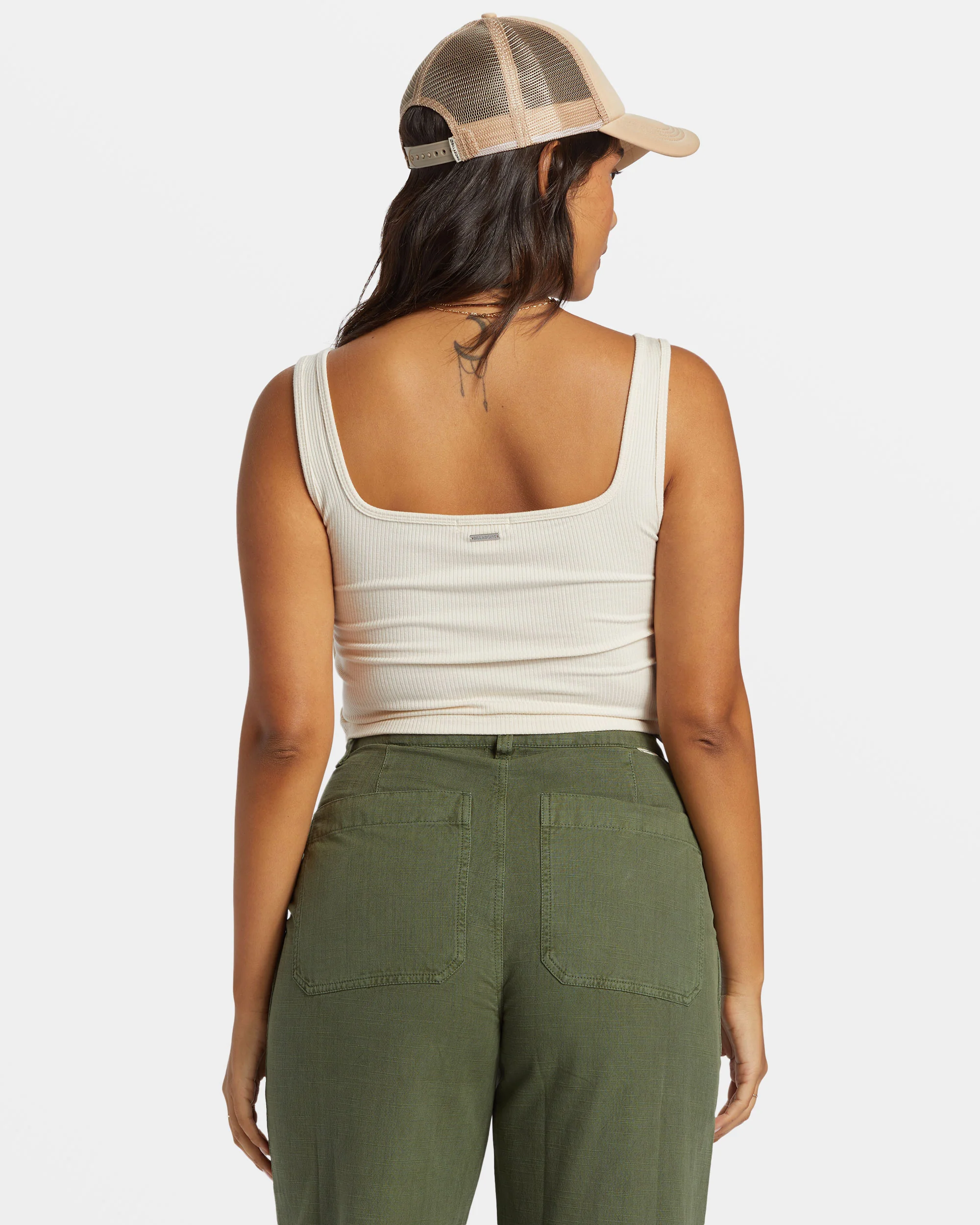 Billabong Summerset Cropped Tank Top - White Cap -Biliabong Outlet