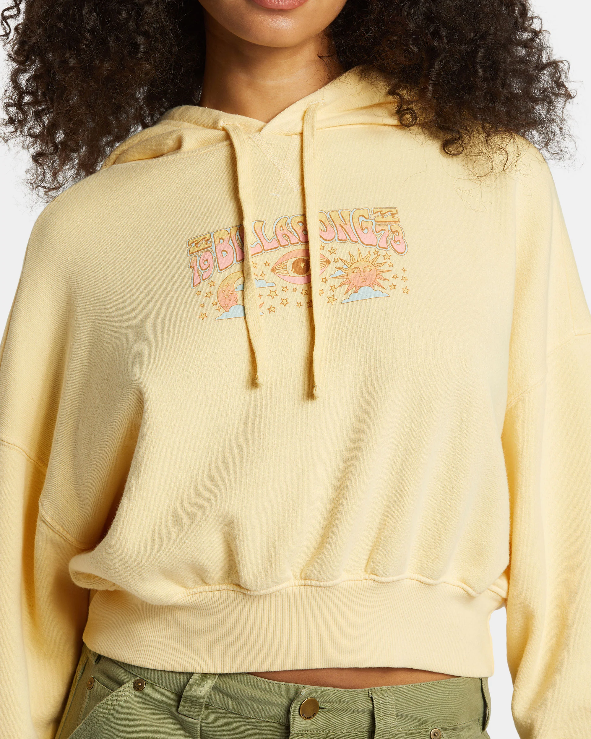 Billabong All Time Fleece Pullover Sweatshirt - Retro Yellow -Biliabong Outlet