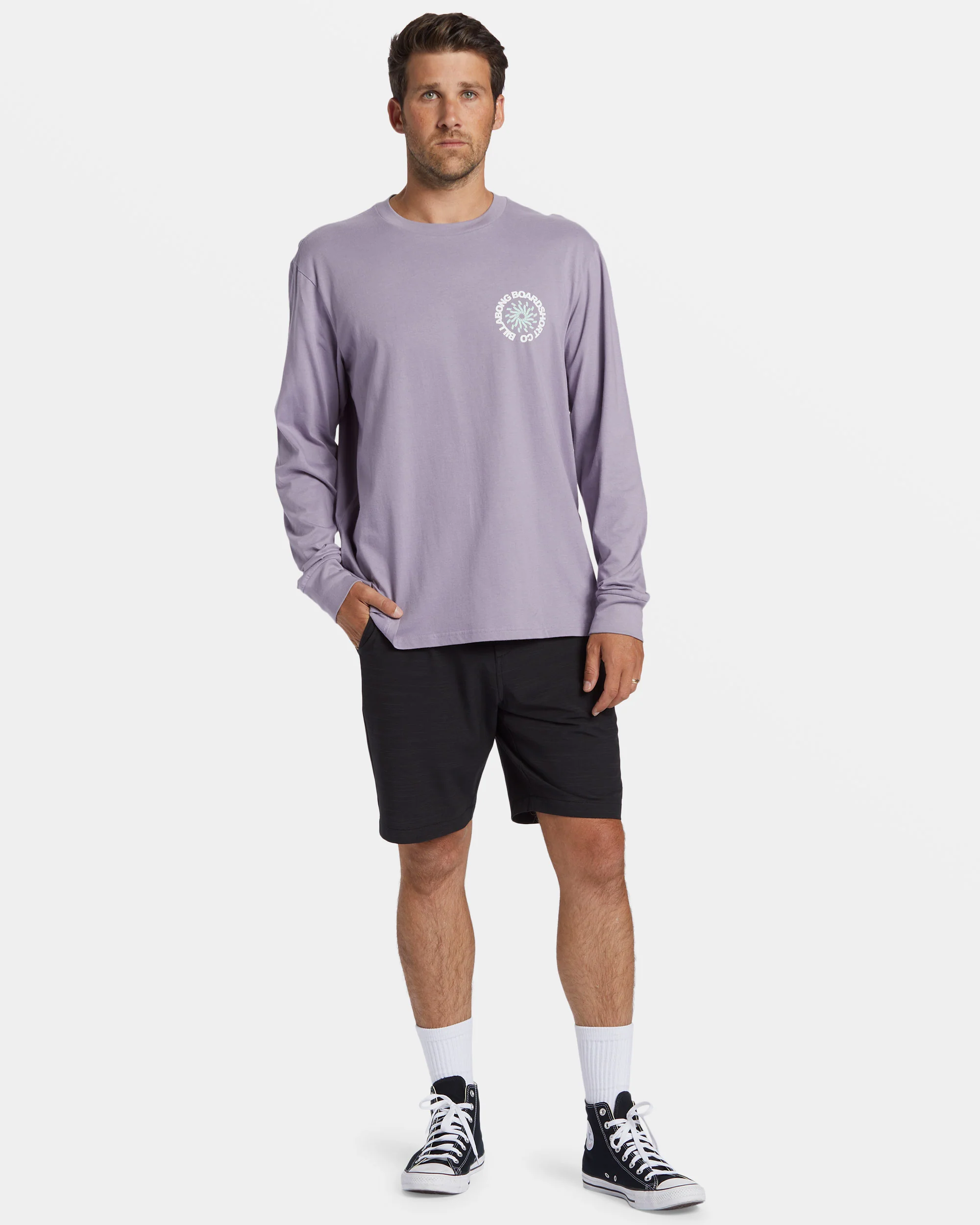 Billabong Whirlpool Long Sleeve T-shirt - Purple Ash -Biliabong Outlet