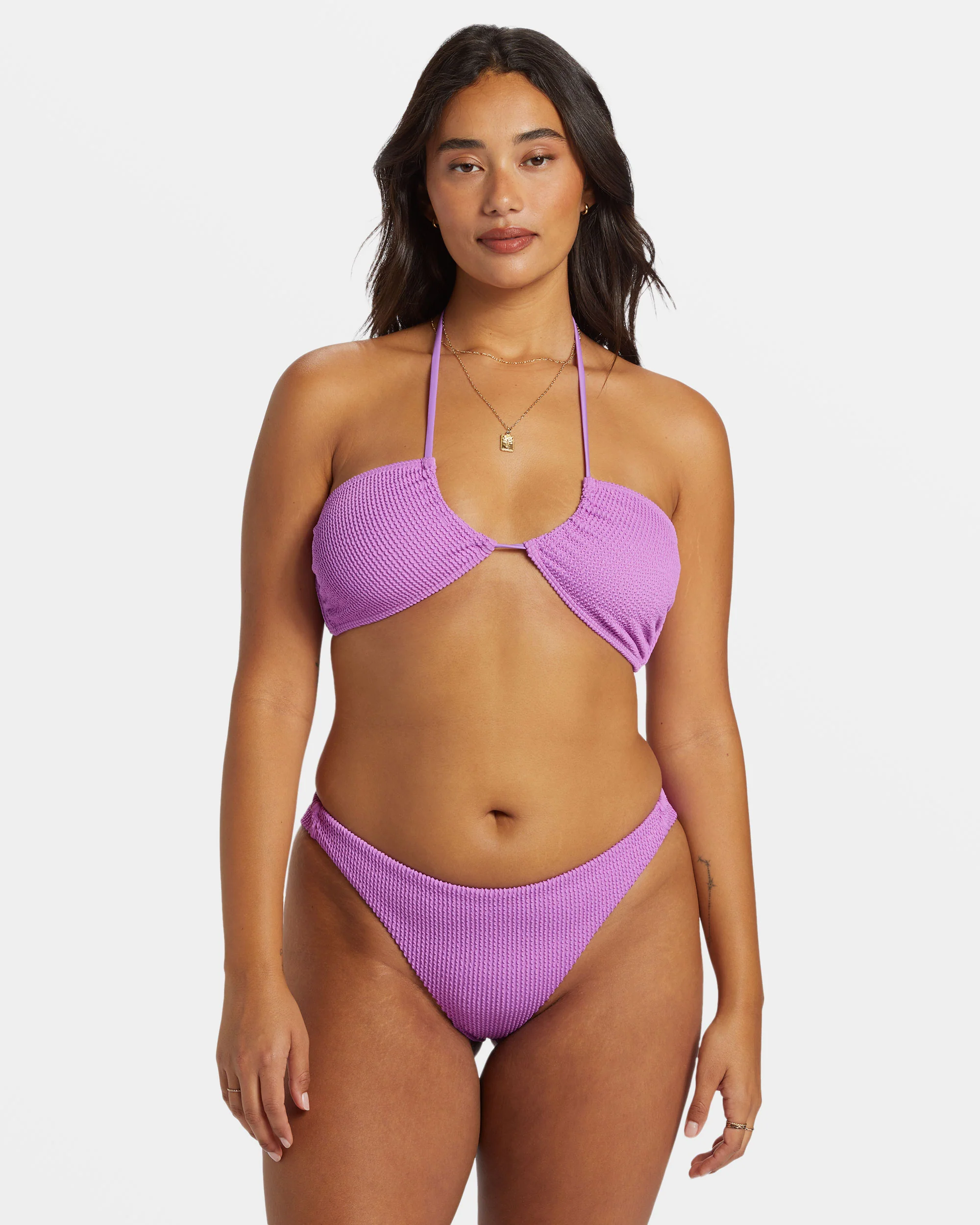 Billabong Summer High Multi-Way Bandeau Bikini Top - Bright Orchid -Biliabong Outlet
