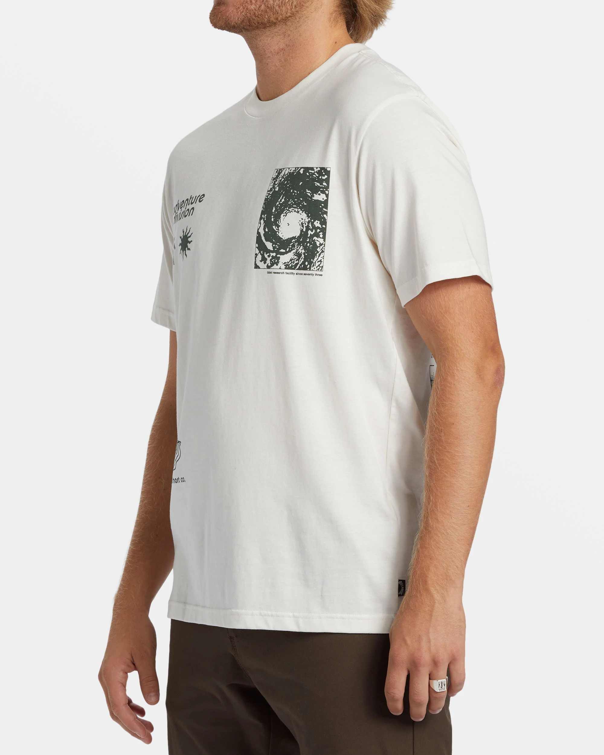 Billabong Tidal Research T-Shirt - Off White -Biliabong Outlet
