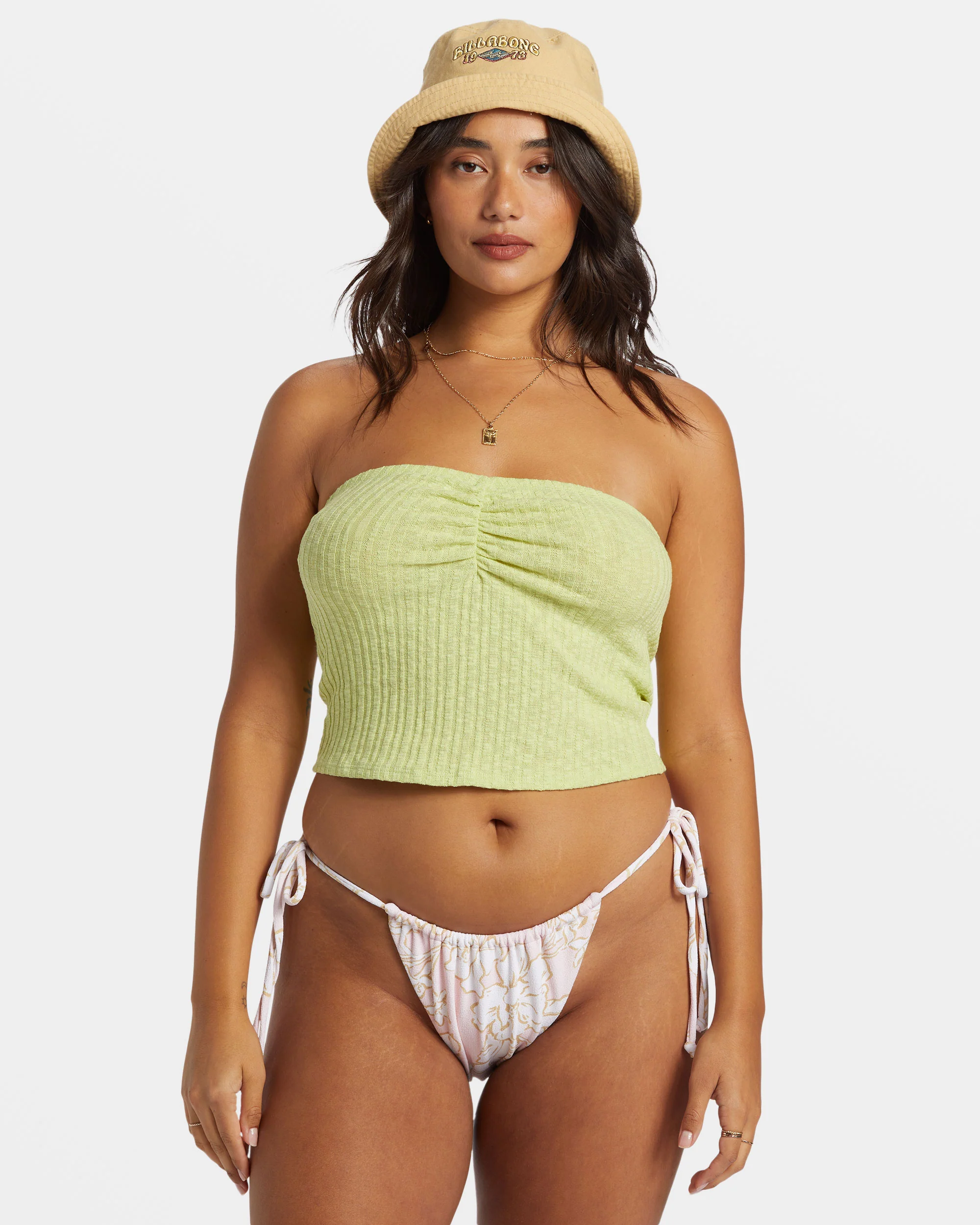Billabong Kora Cropped Tube Top - Lime Zest -Biliabong Outlet