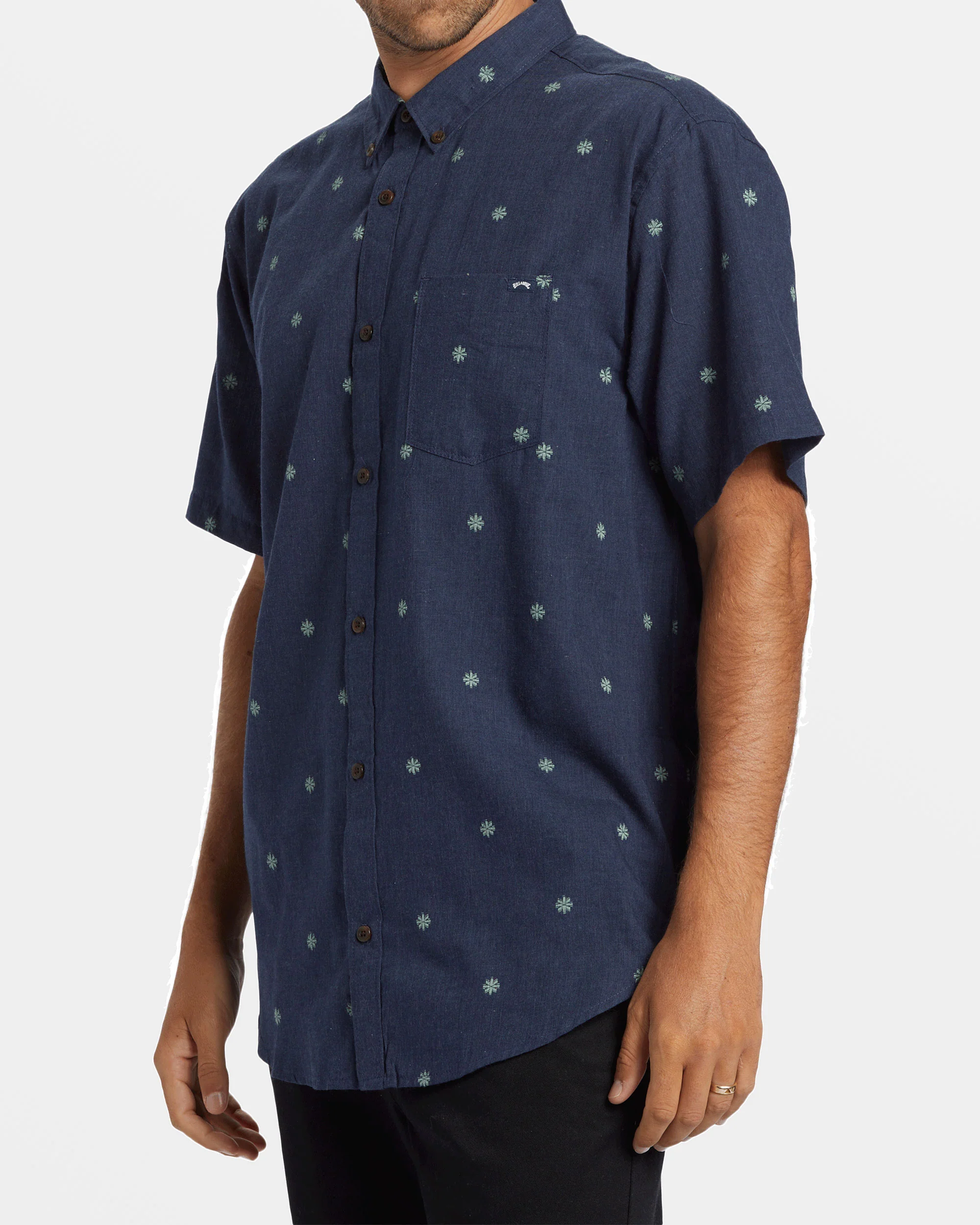Billabong All Day Jacquard Short Sleeve Shirt - Dusty Navy -Biliabong Outlet