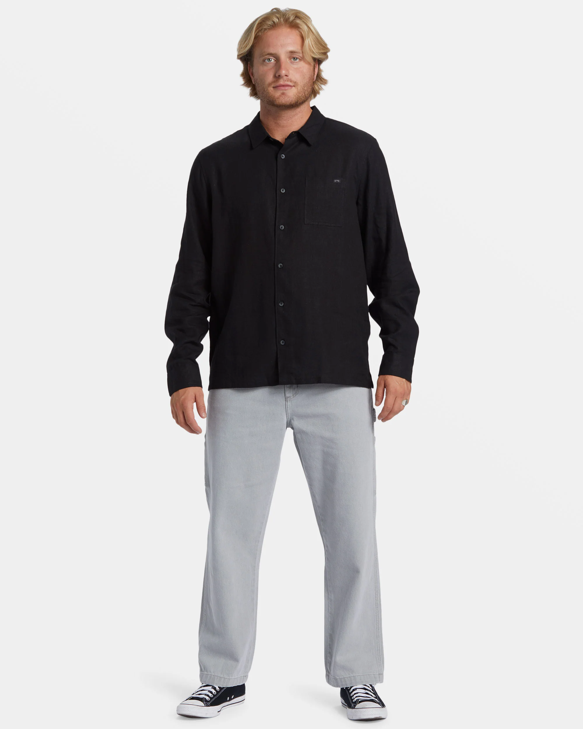 Billabong Ricardo Long Sleeve Shirt - Black -Biliabong Outlet