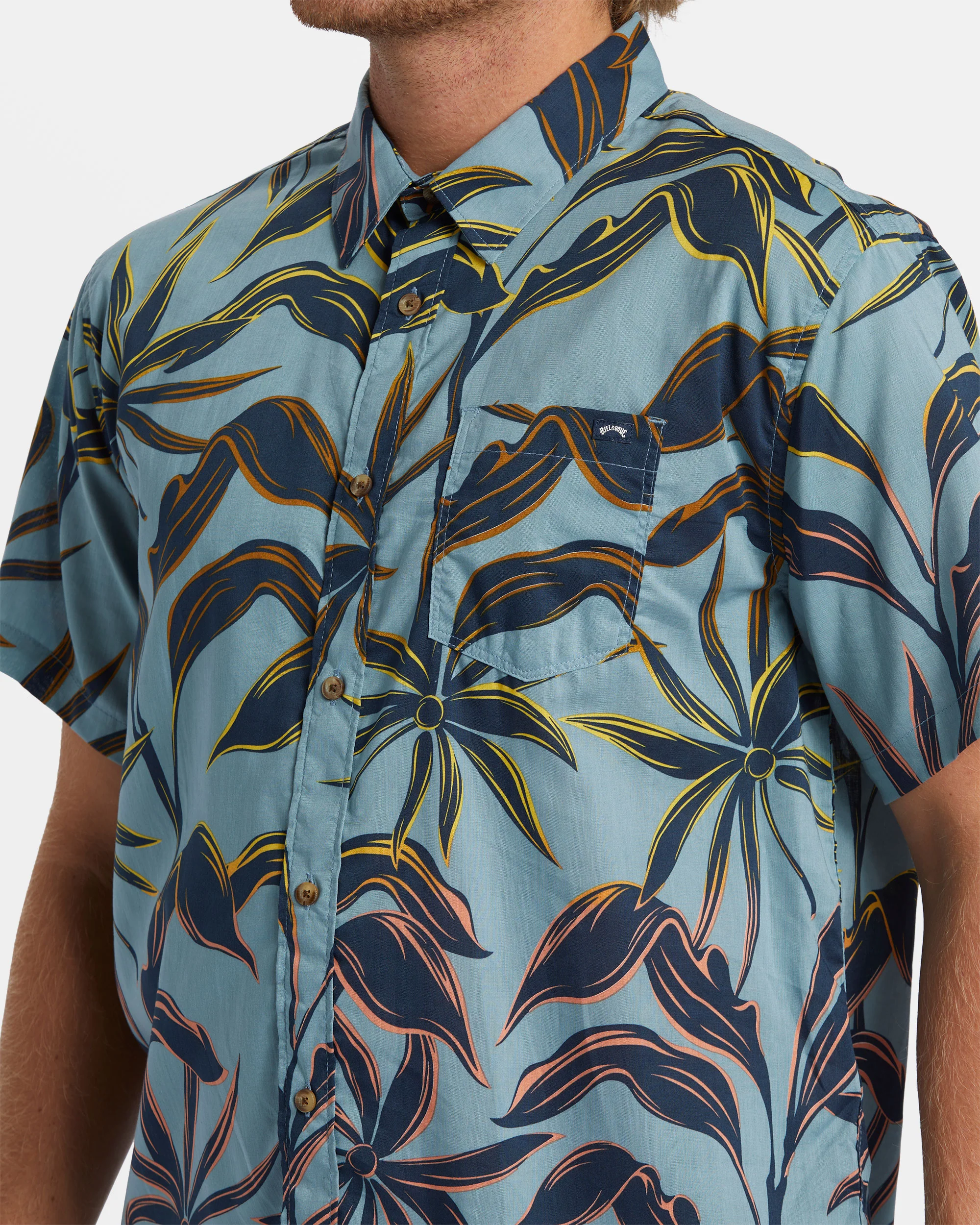 Billabong Sundays Short Sleeve Shirt - Washed Blue -Biliabong Outlet