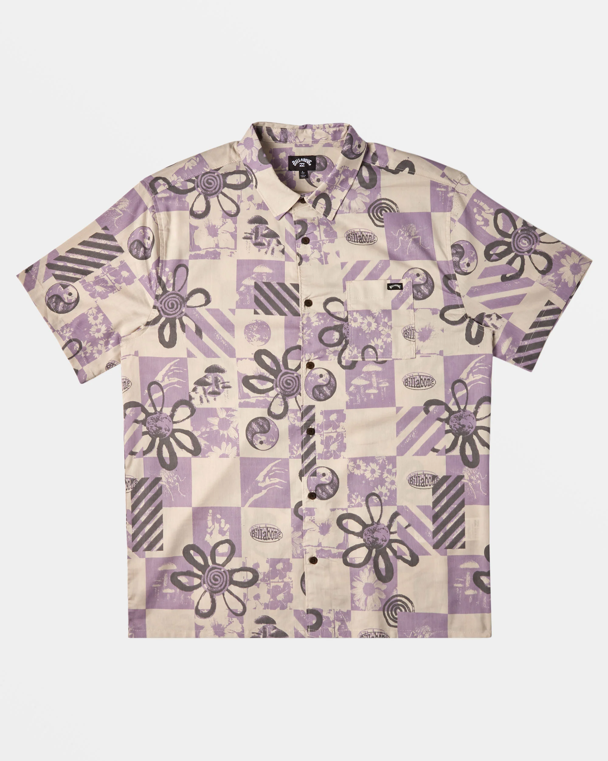 Billabong Double Vision Short Sleeve Shirt - Purple Ash -Biliabong Outlet