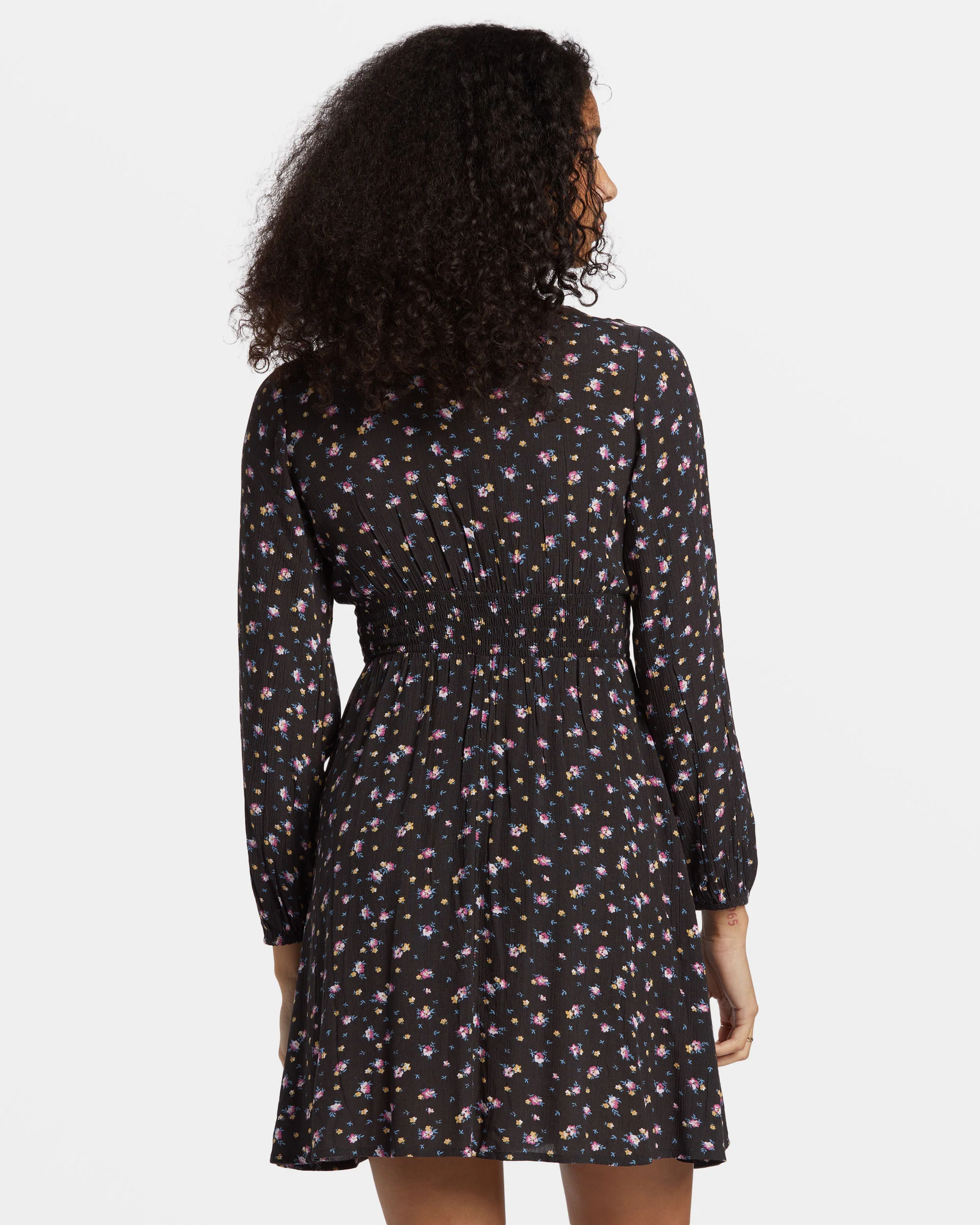 Billabong In Ur Dreams Long-Sleeve Mini Dress - Black Sands -Biliabong Outlet