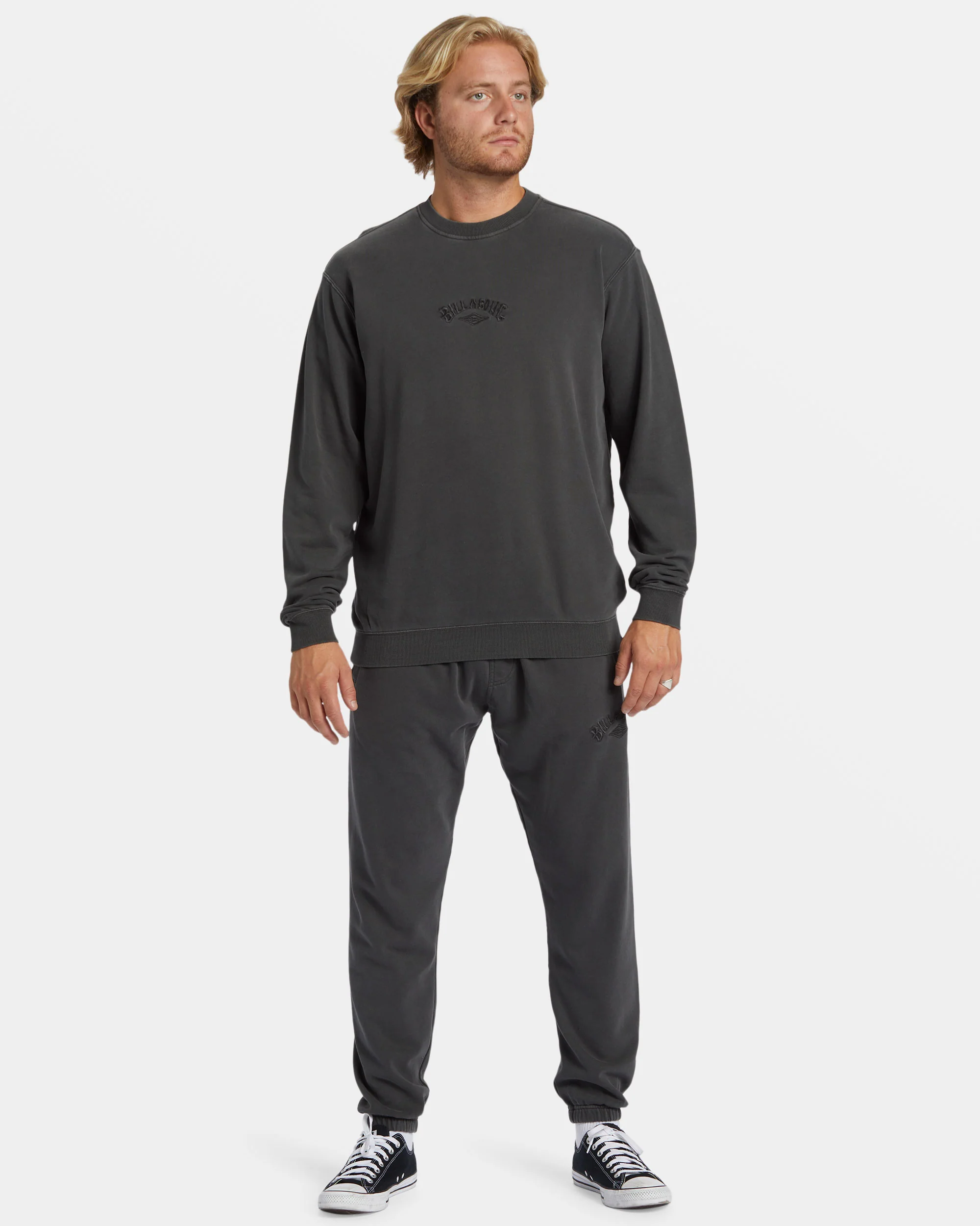 Billabong Wave Washed Crewneck Sweatshirt - Raven -Biliabong Outlet